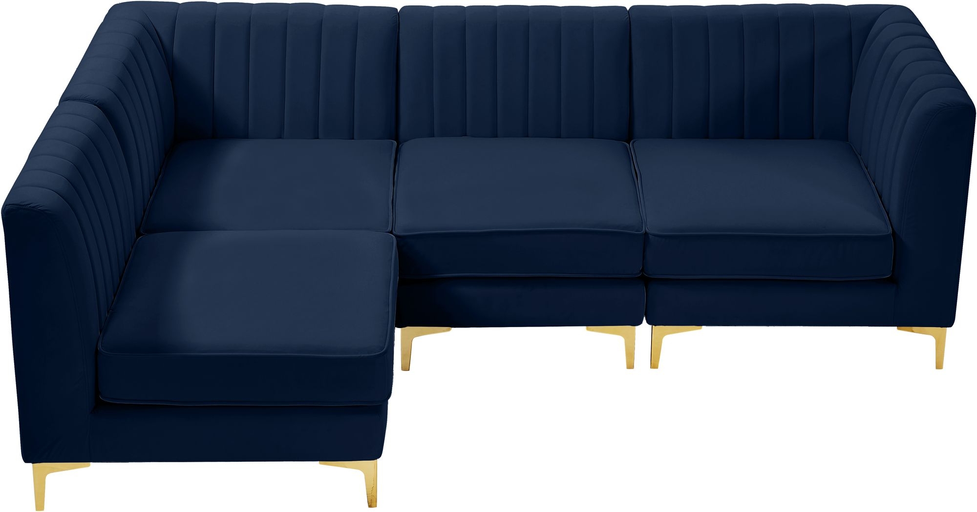 Alina 93" 4-Piece Velvet Modular Sectional