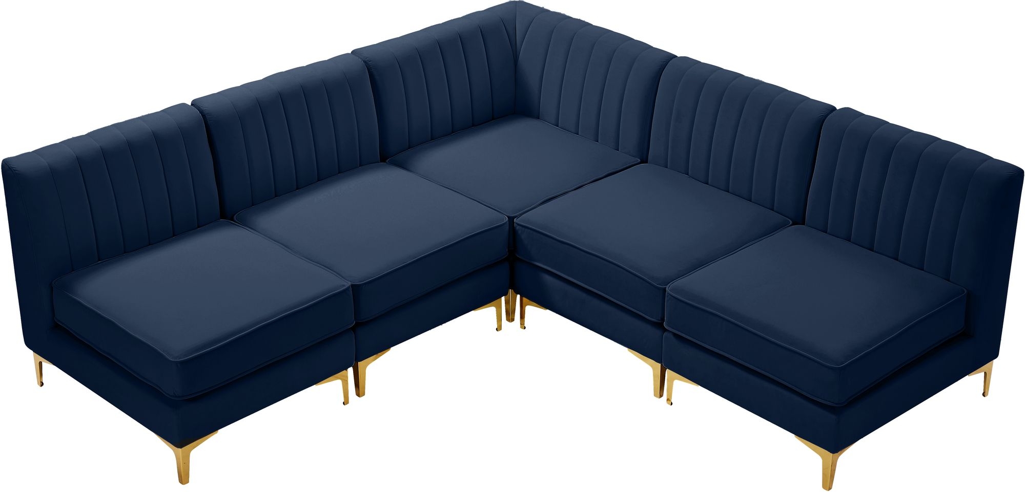 Alina 85.5" 5-Piece Velvet Modular Sectional
