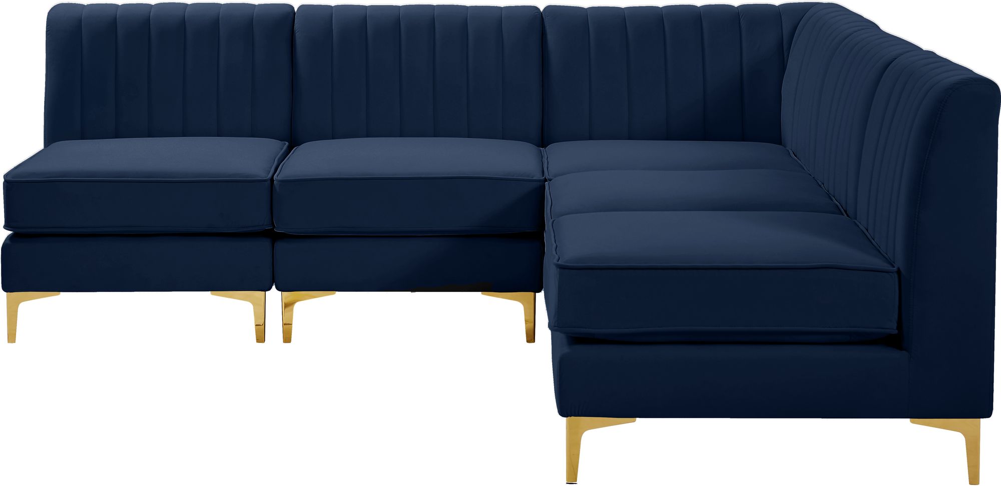 Alina 85.5" 5-Piece Velvet Modular Sectional