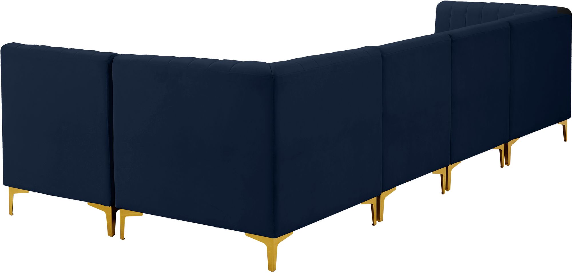 Alina 119" 5-Piece Velvet Modular Sectional