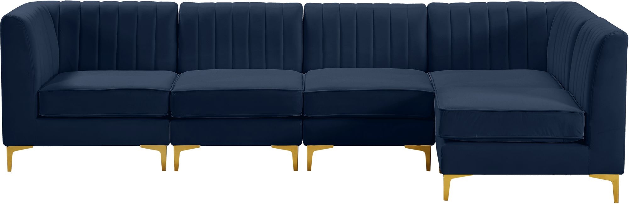 Alina 119" 5-Piece Velvet Modular Sectional