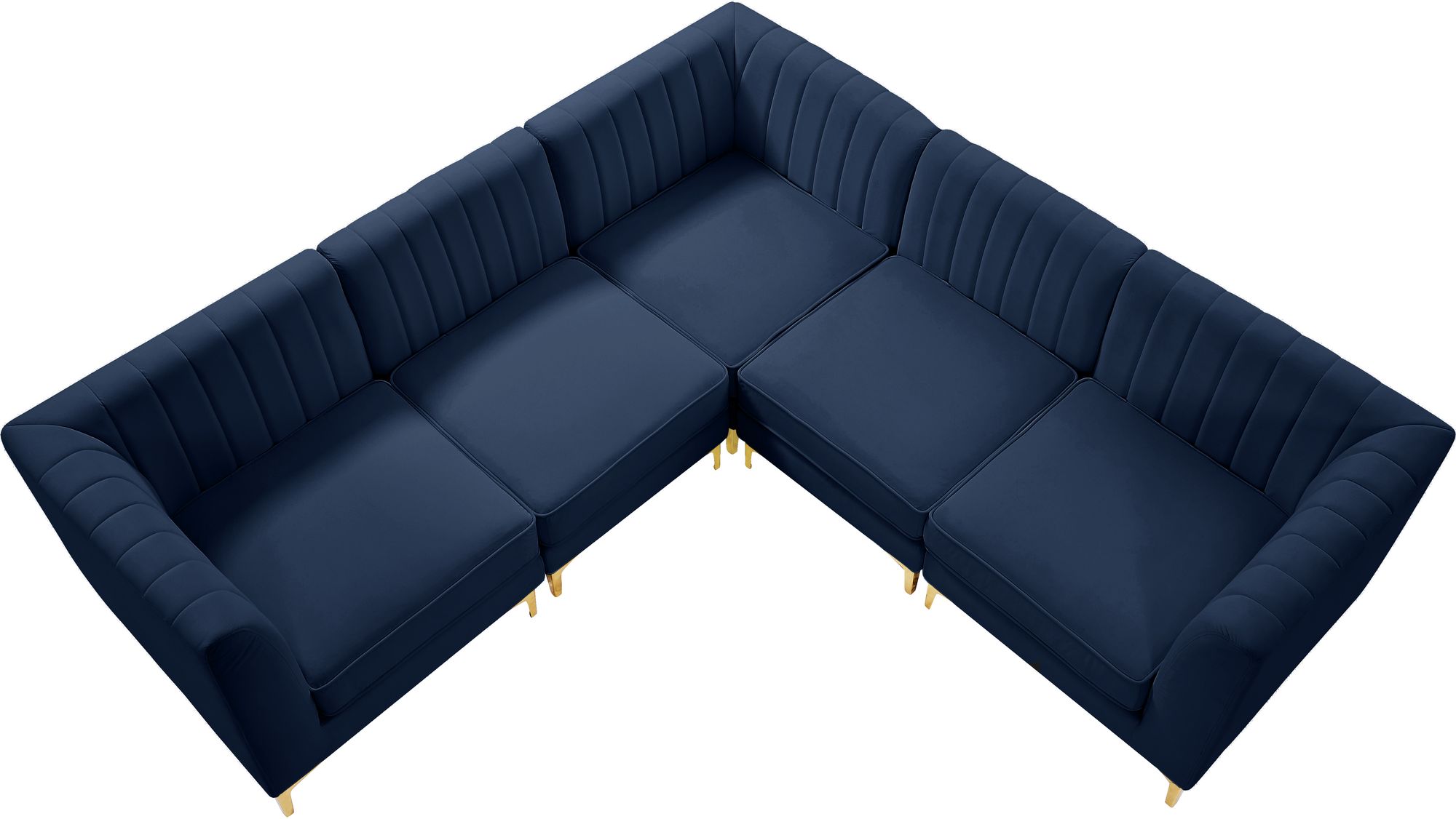 Alina 93" 5-Piece Velvet Modular Sectional