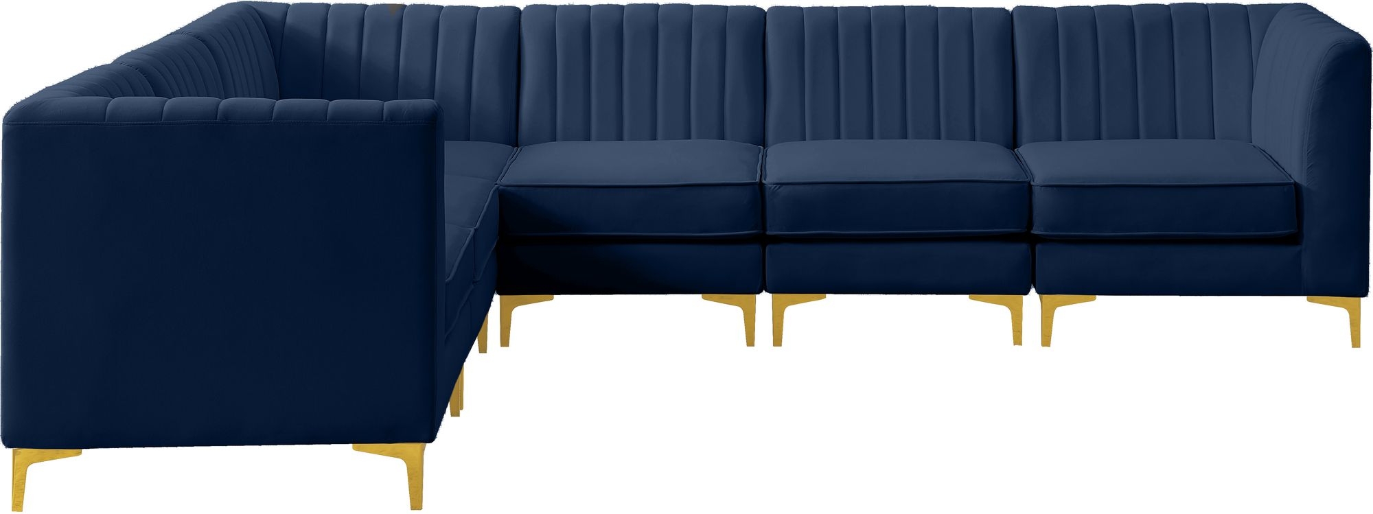 Alina 119" 6-Piece Velvet Modular Sectional