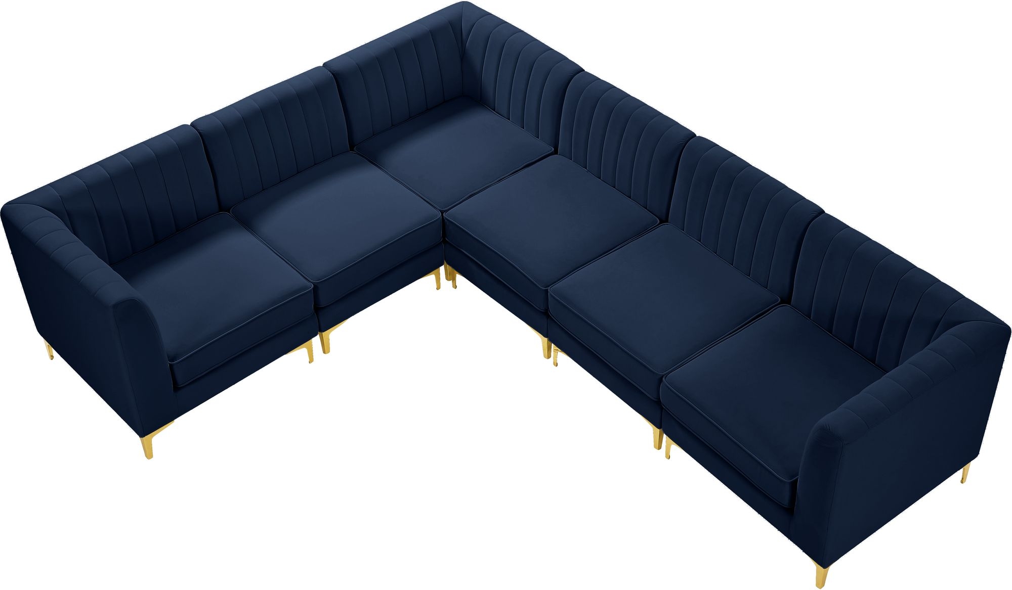 Alina 119" 6-Piece Velvet Modular Sectional