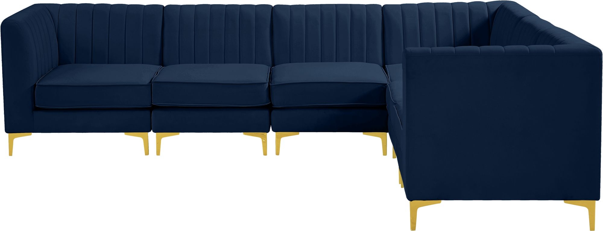 Alina 119" 6-Piece Velvet Modular Sectional