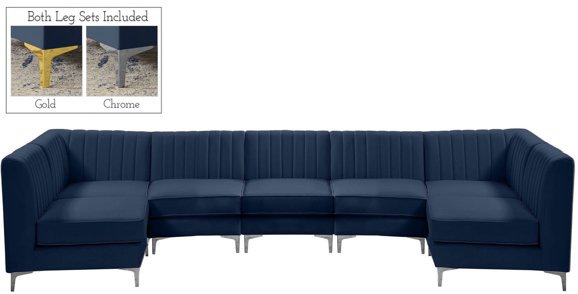 Alina 145" 7-Piece Velvet Modular Sectional