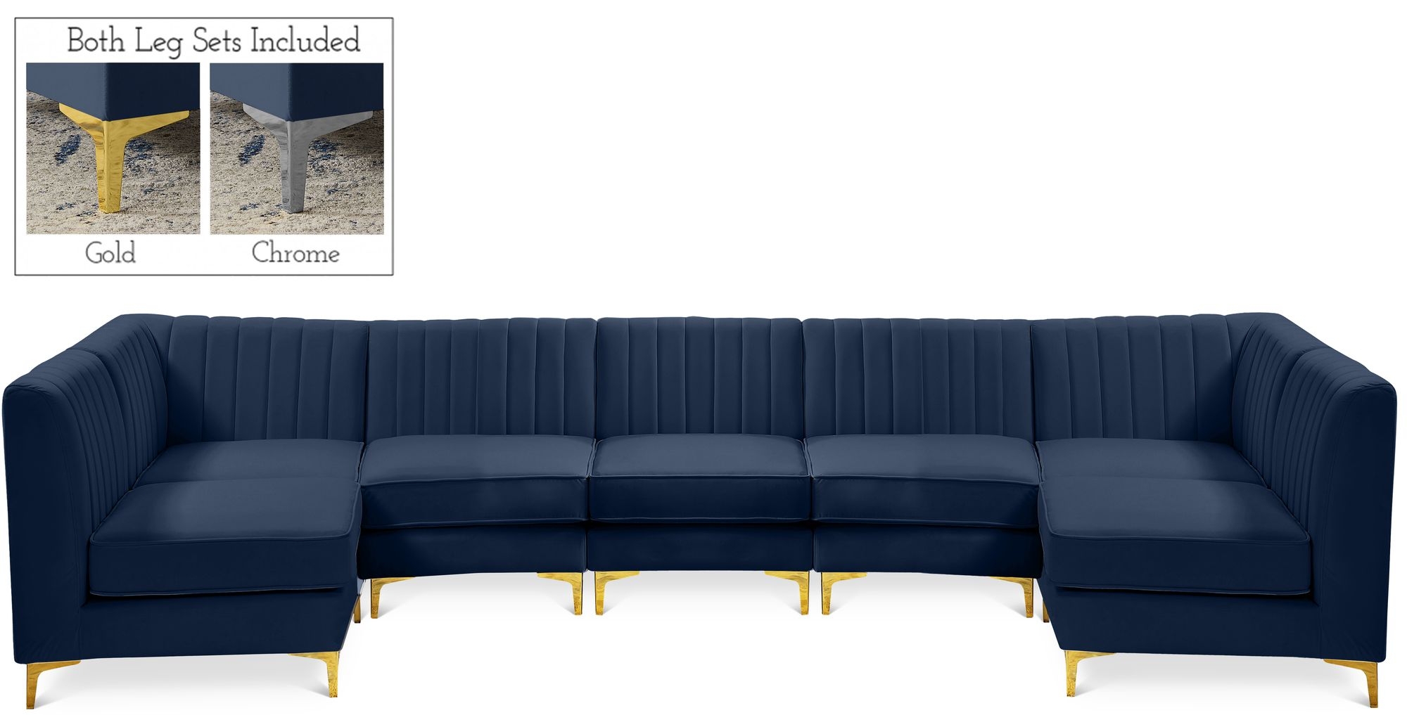 Alina 145" 7-Piece Velvet Modular Sectional