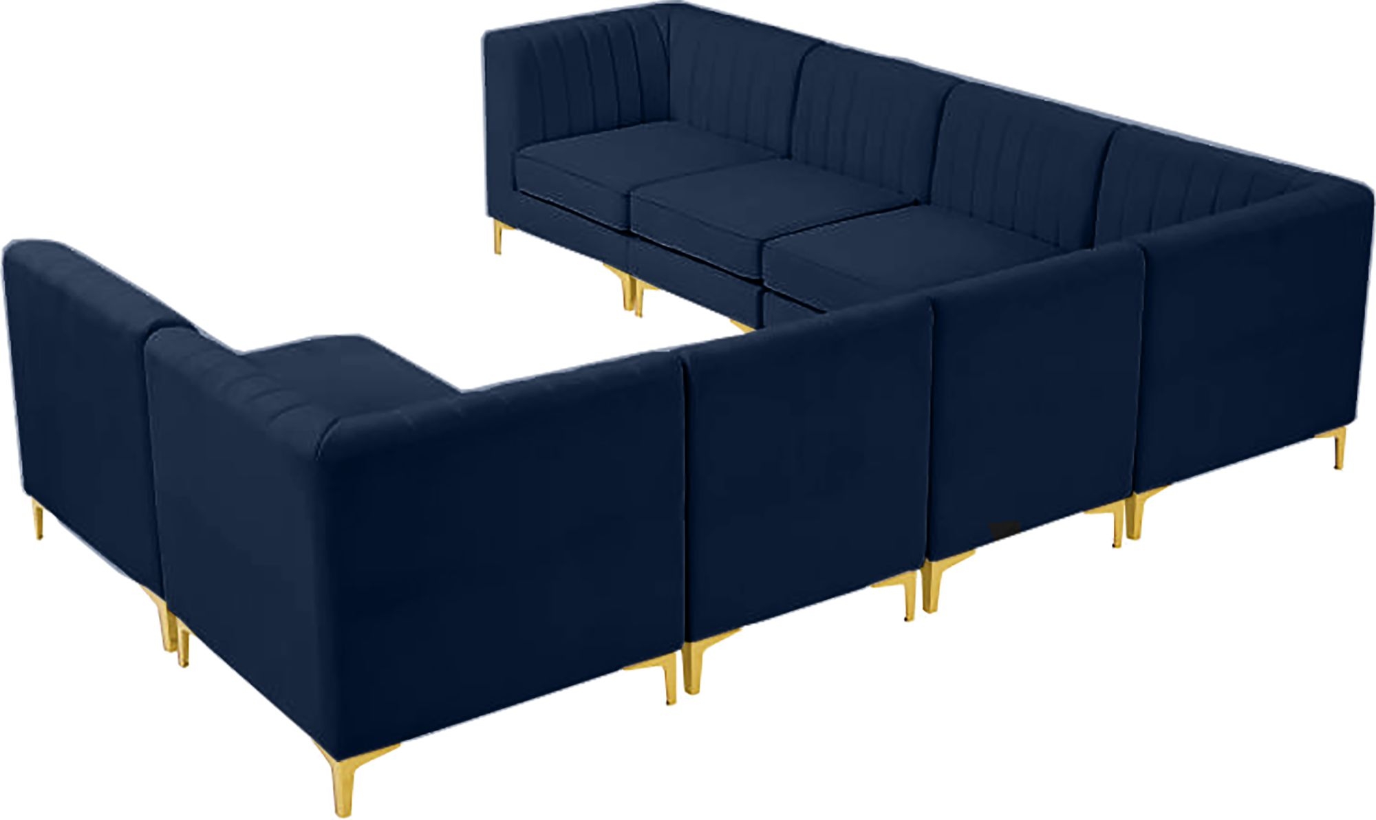 Alina 119" x 119" 8-Piece Velvet Modular Sectional