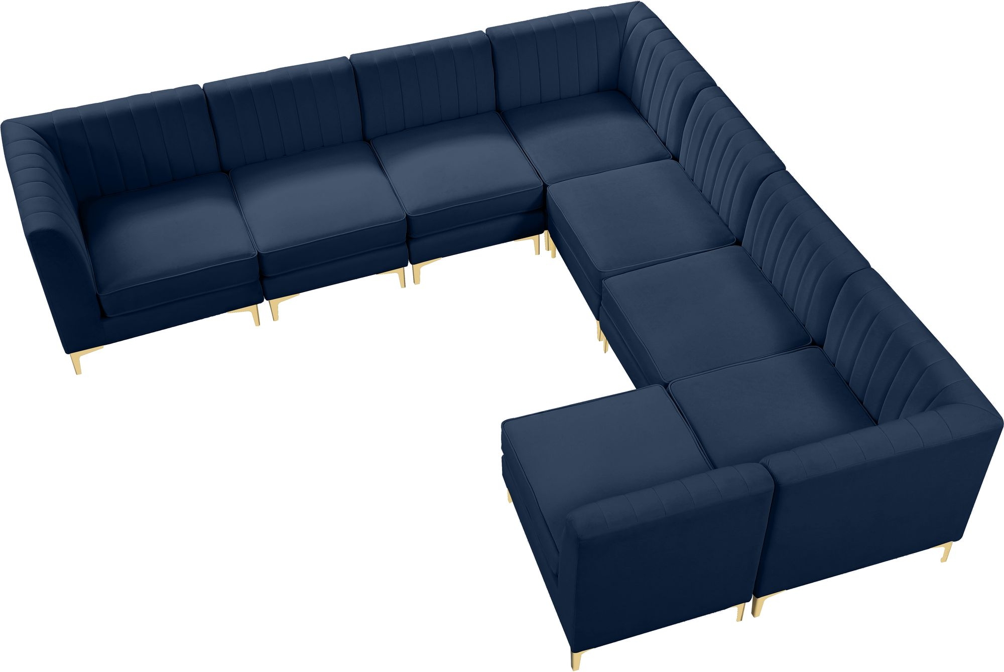 Alina 119" x 119" 8-Piece Velvet Modular Sectional