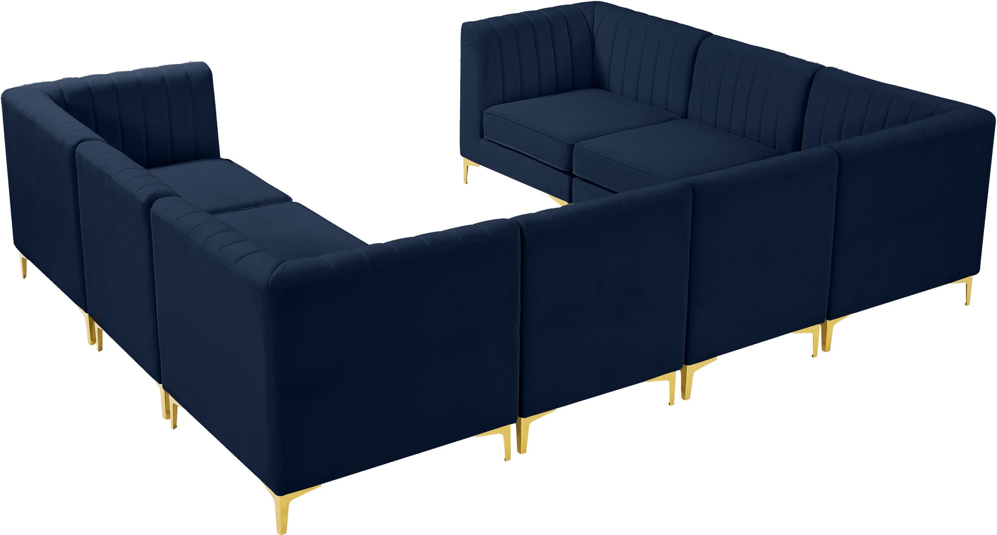 Alina 119" x 93" 8-Piece Velvet Modular Sectional
