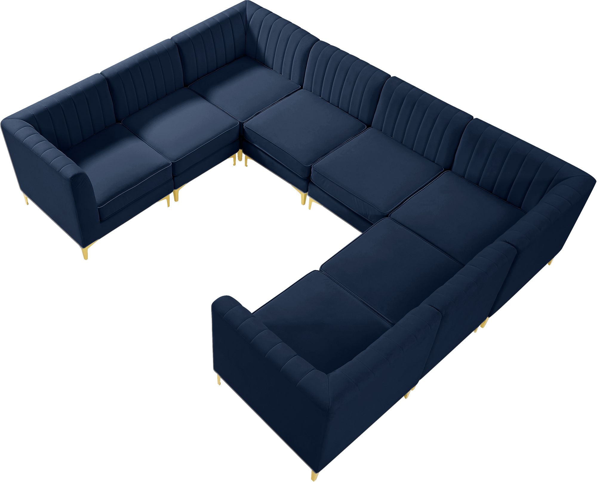 Alina 119" x 93" 8-Piece Velvet Modular Sectional