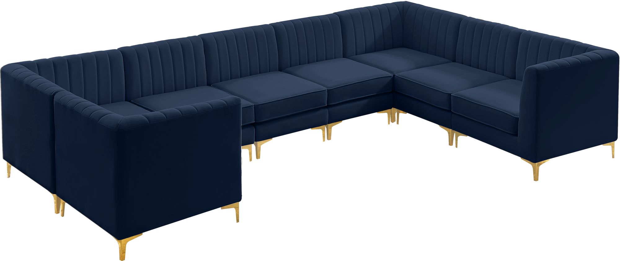 Alina 145" x 93" 8-Piece Velvet Modular Sectional