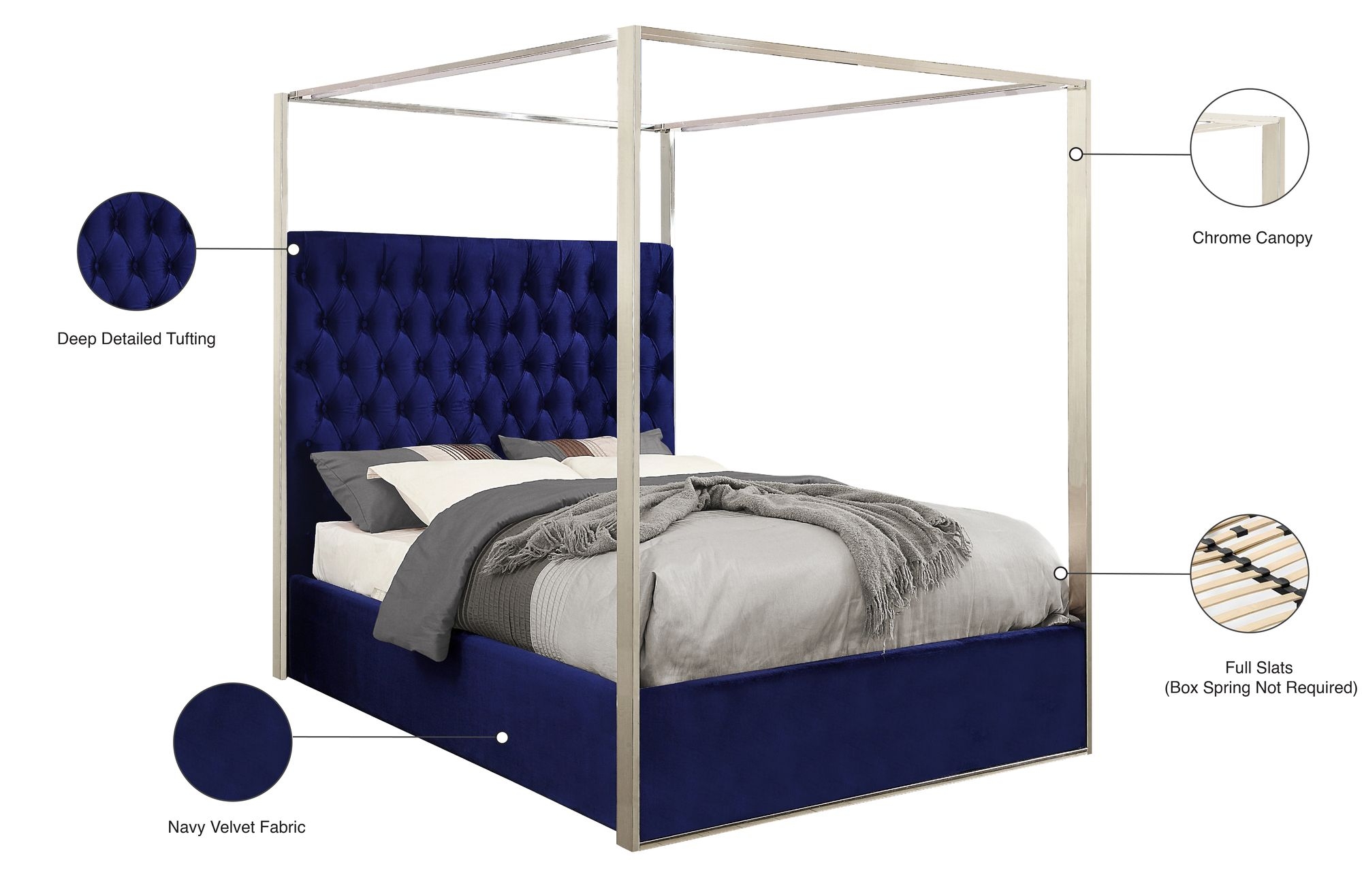 Porter Velvet Canopy Bed