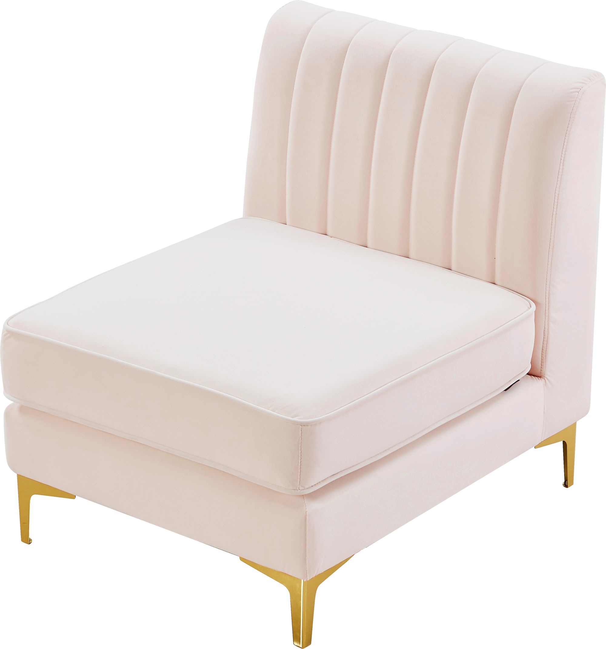 Alina Velvet Modular Armless Chair