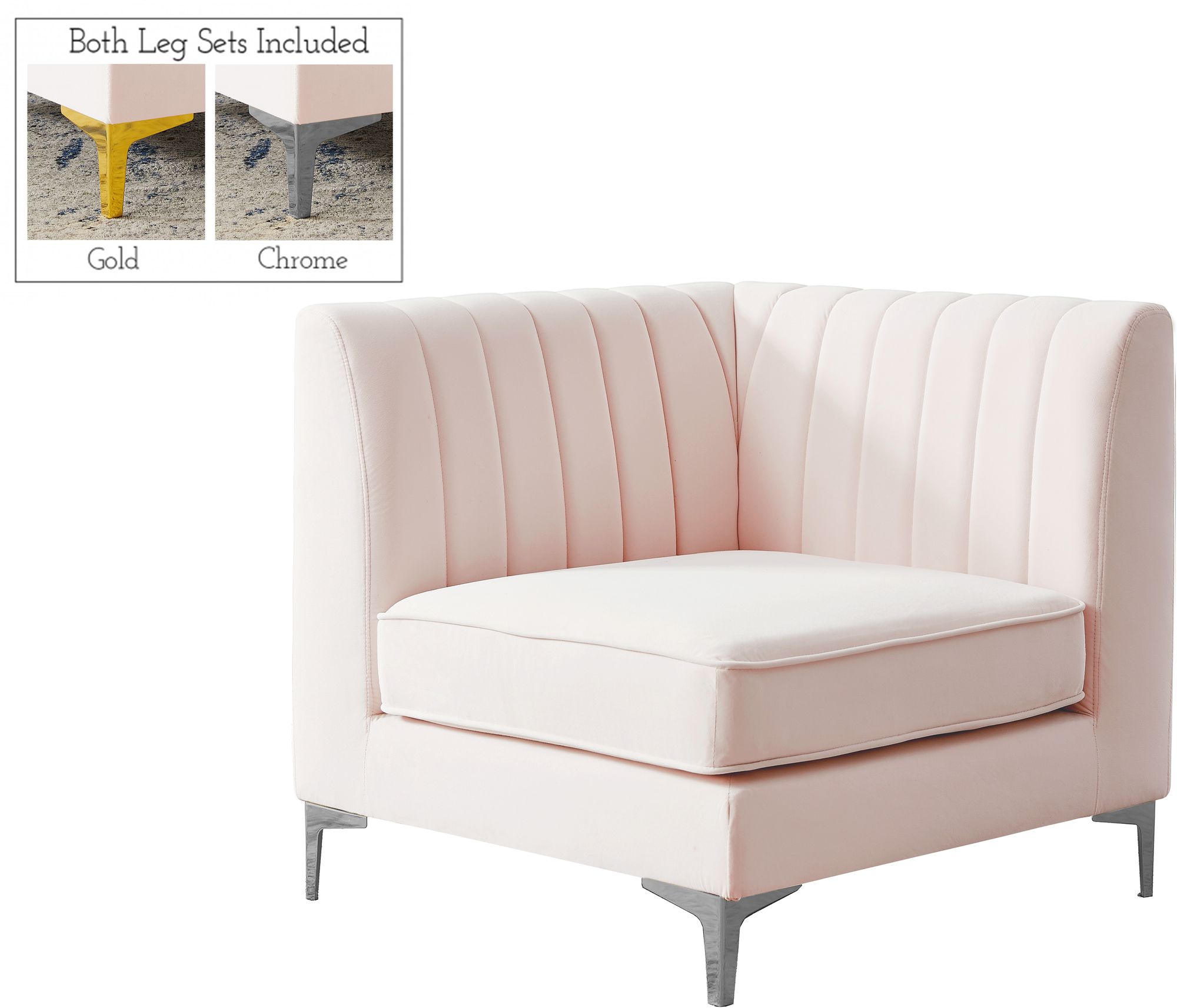 Alina Velvet Modular Corner Chair