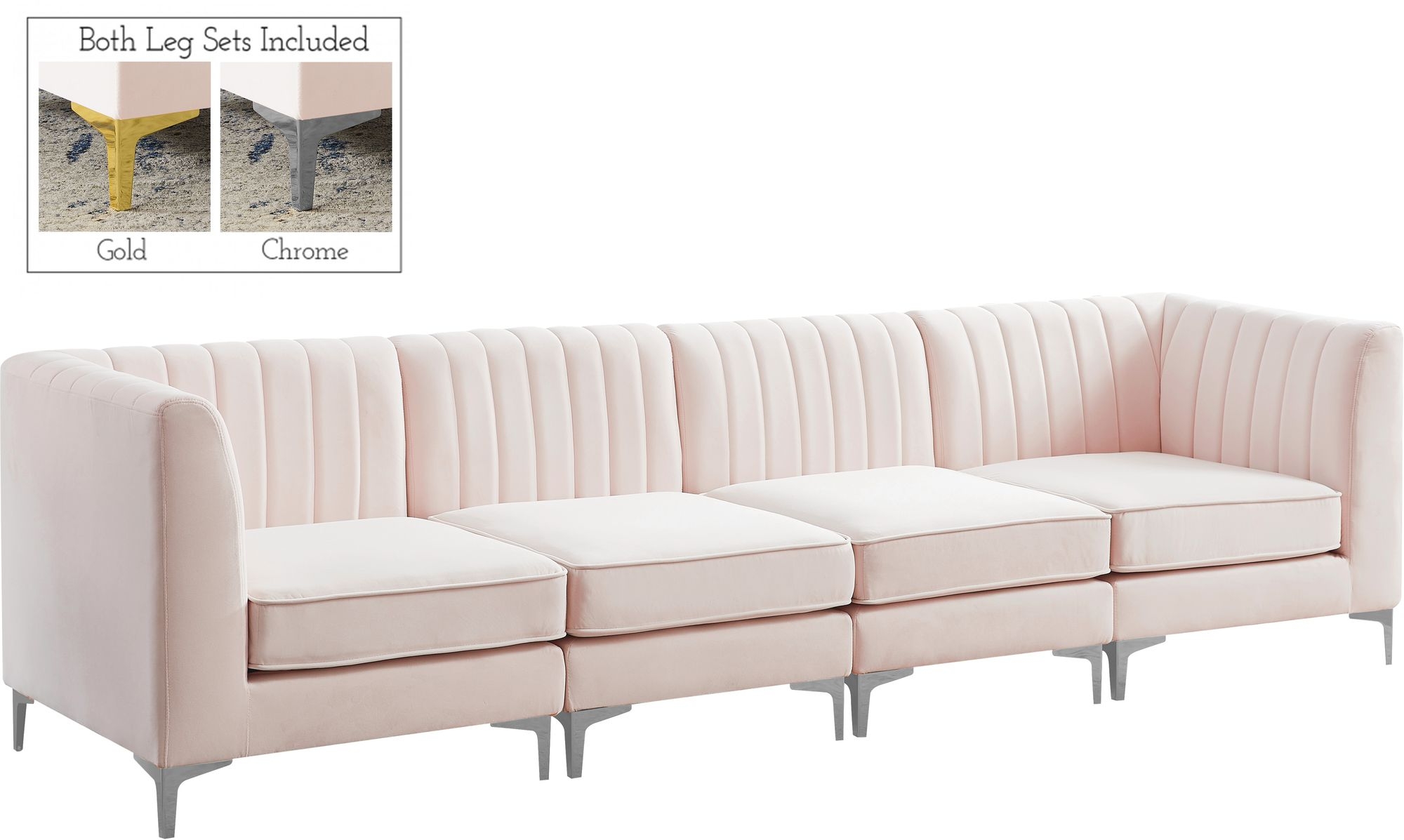 Alina 119" Velvet Modular Sofa