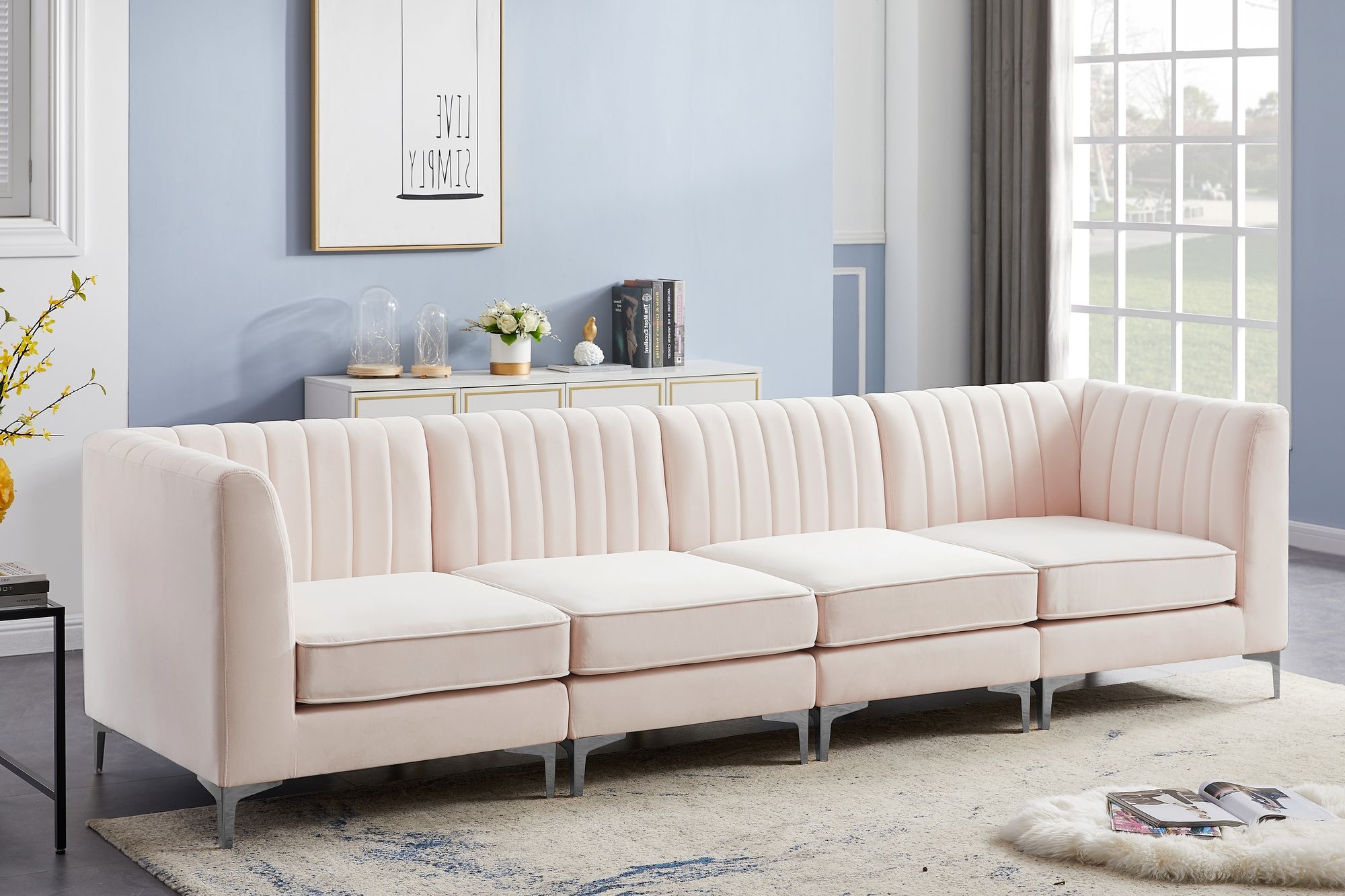 Alina 119" Velvet Modular Sofa
