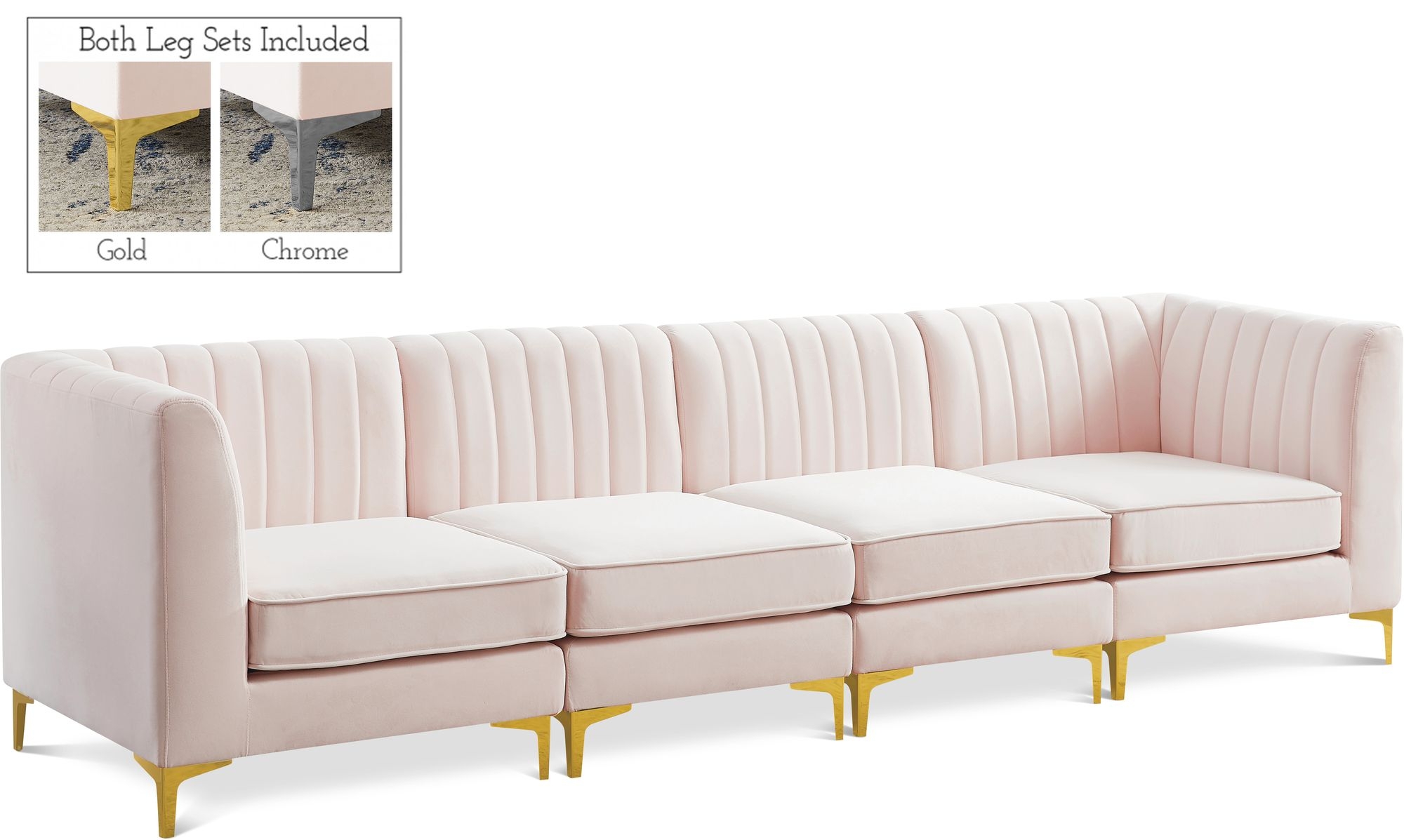 Alina 119" Velvet Modular Sofa