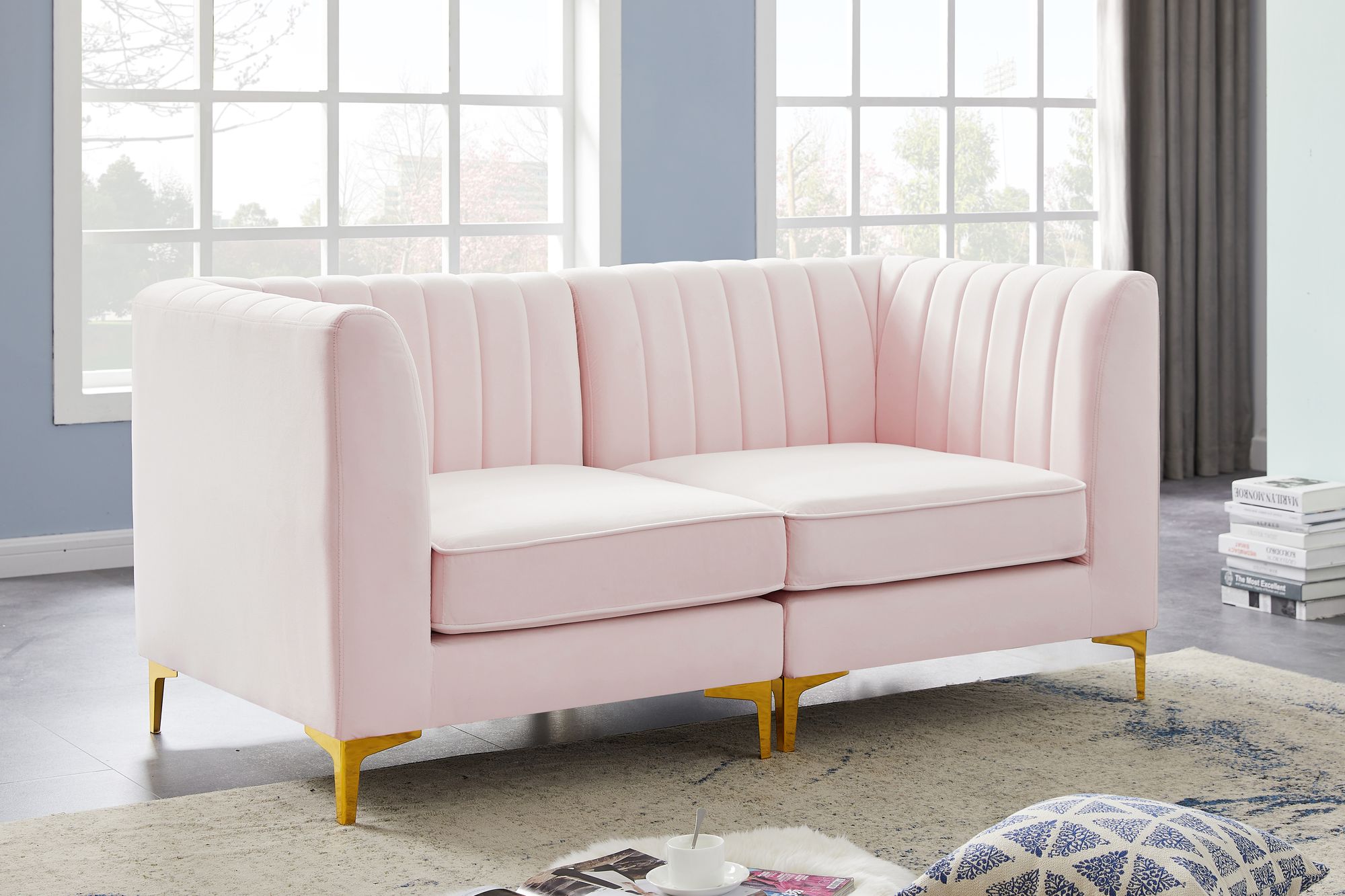 Alina 67" Velvet Modular Sofa