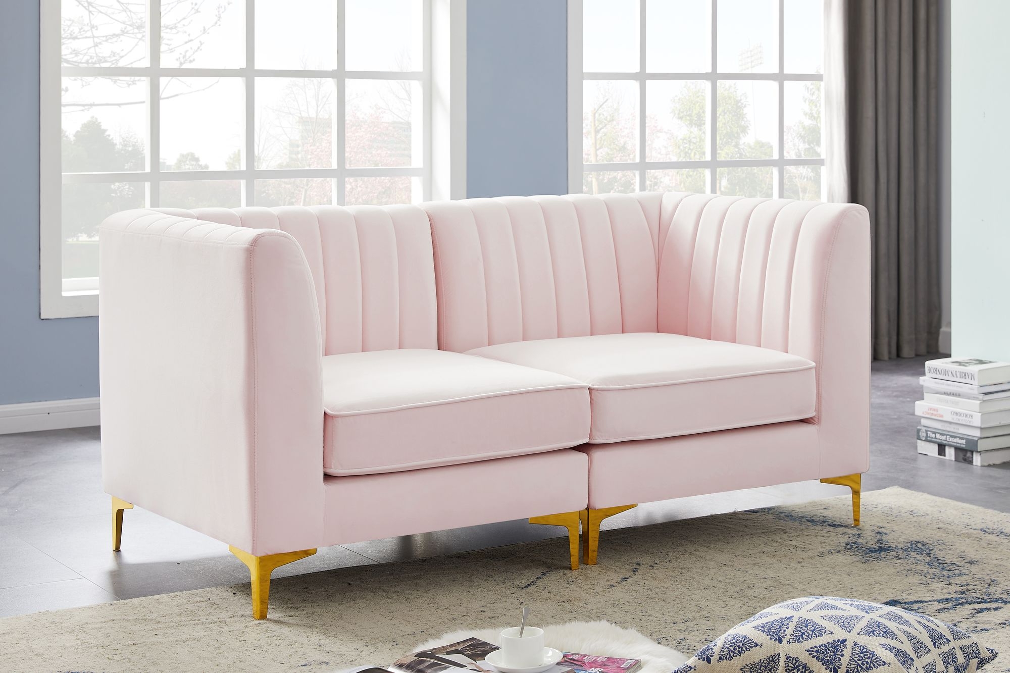 Alina 67" Velvet Modular Sofa