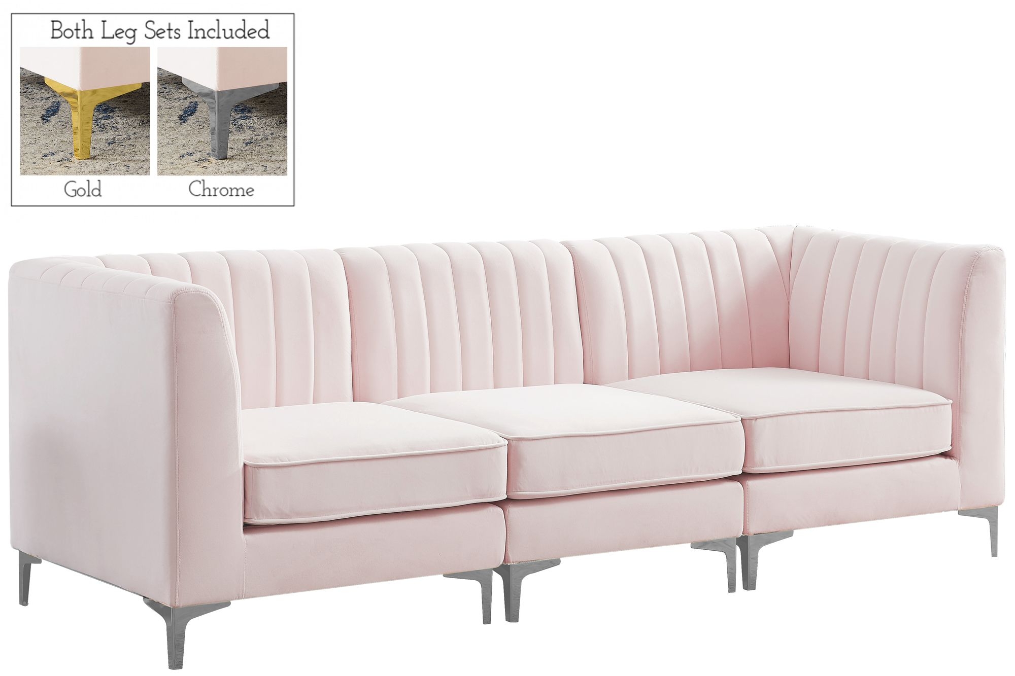 Alina 93" Velvet Modular Sofa