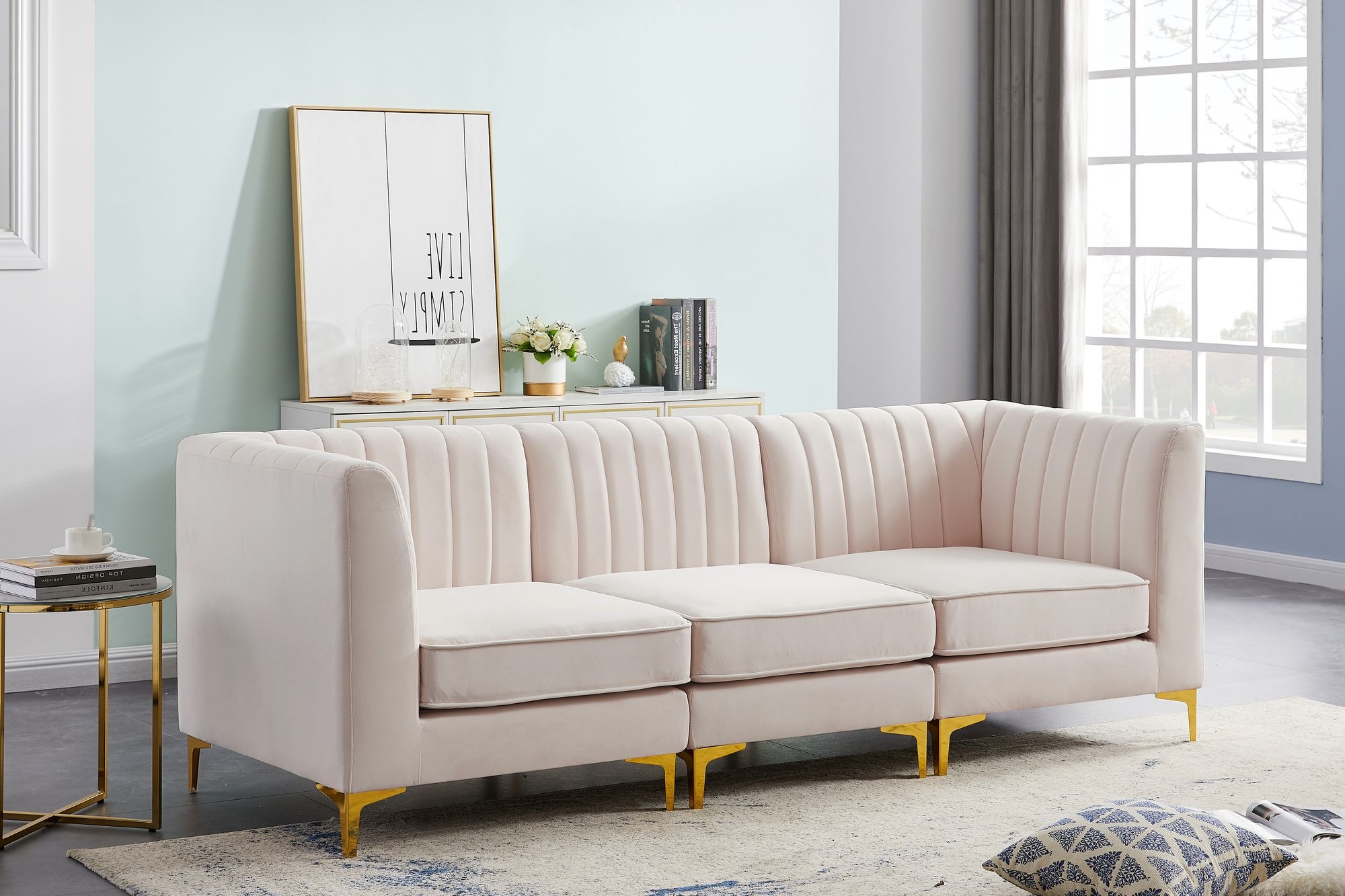 Alina 93" Velvet Modular Sofa