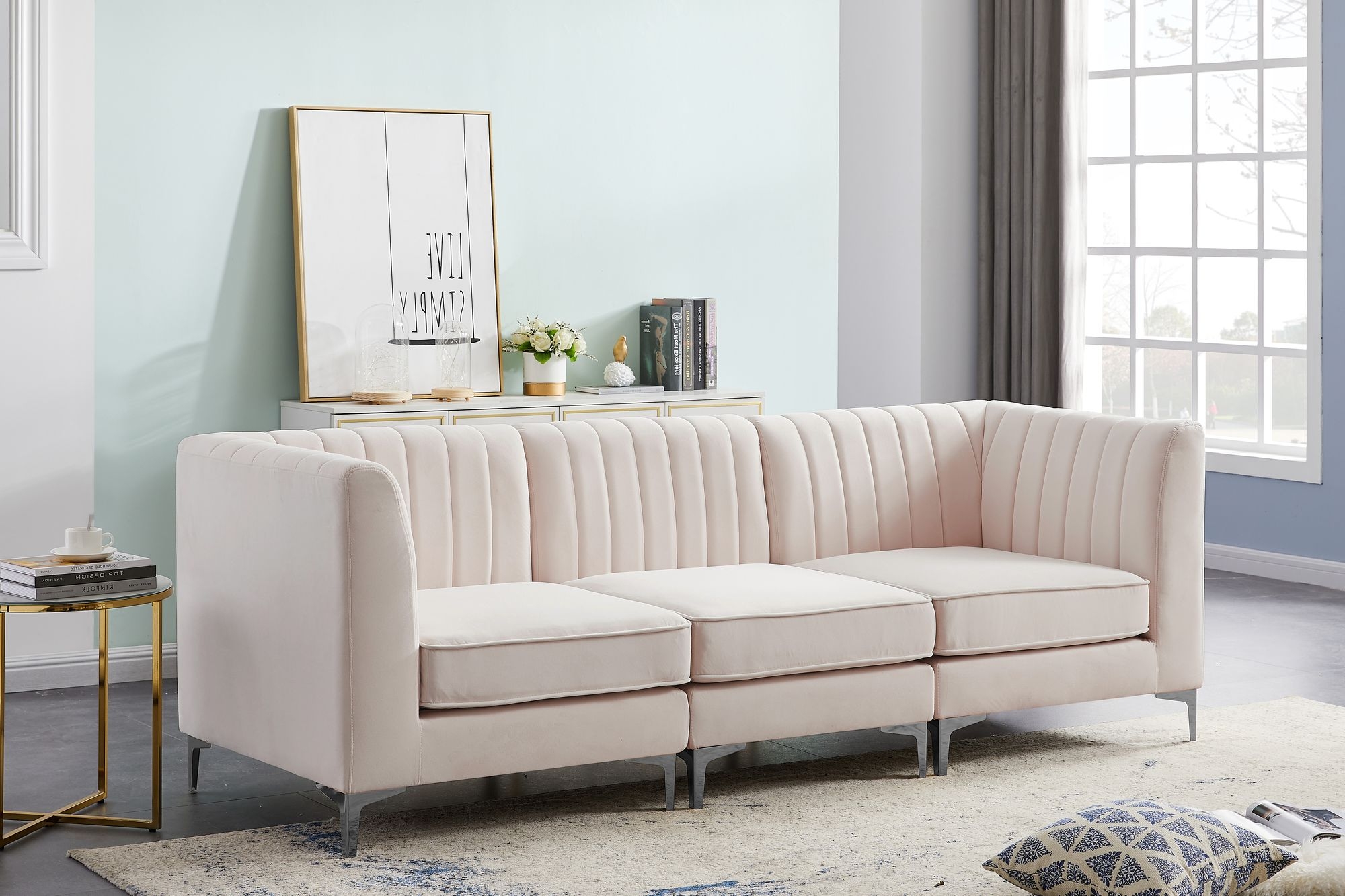 Alina 93" Velvet Modular Sofa