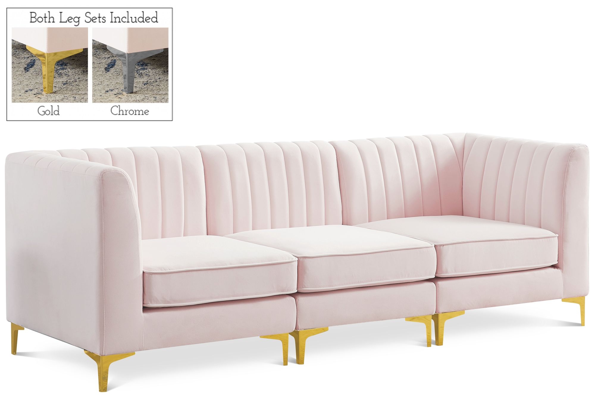 Alina 93" Velvet Modular Sofa