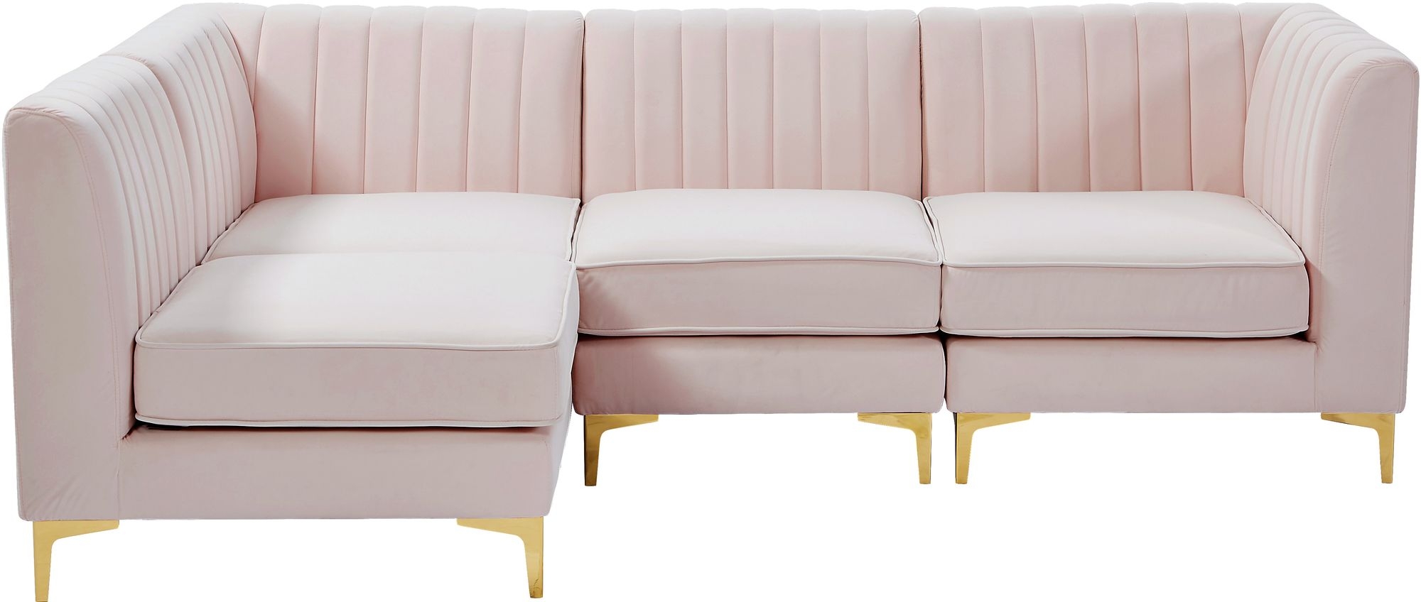 Alina 93" 4-Piece Velvet Modular Sectional