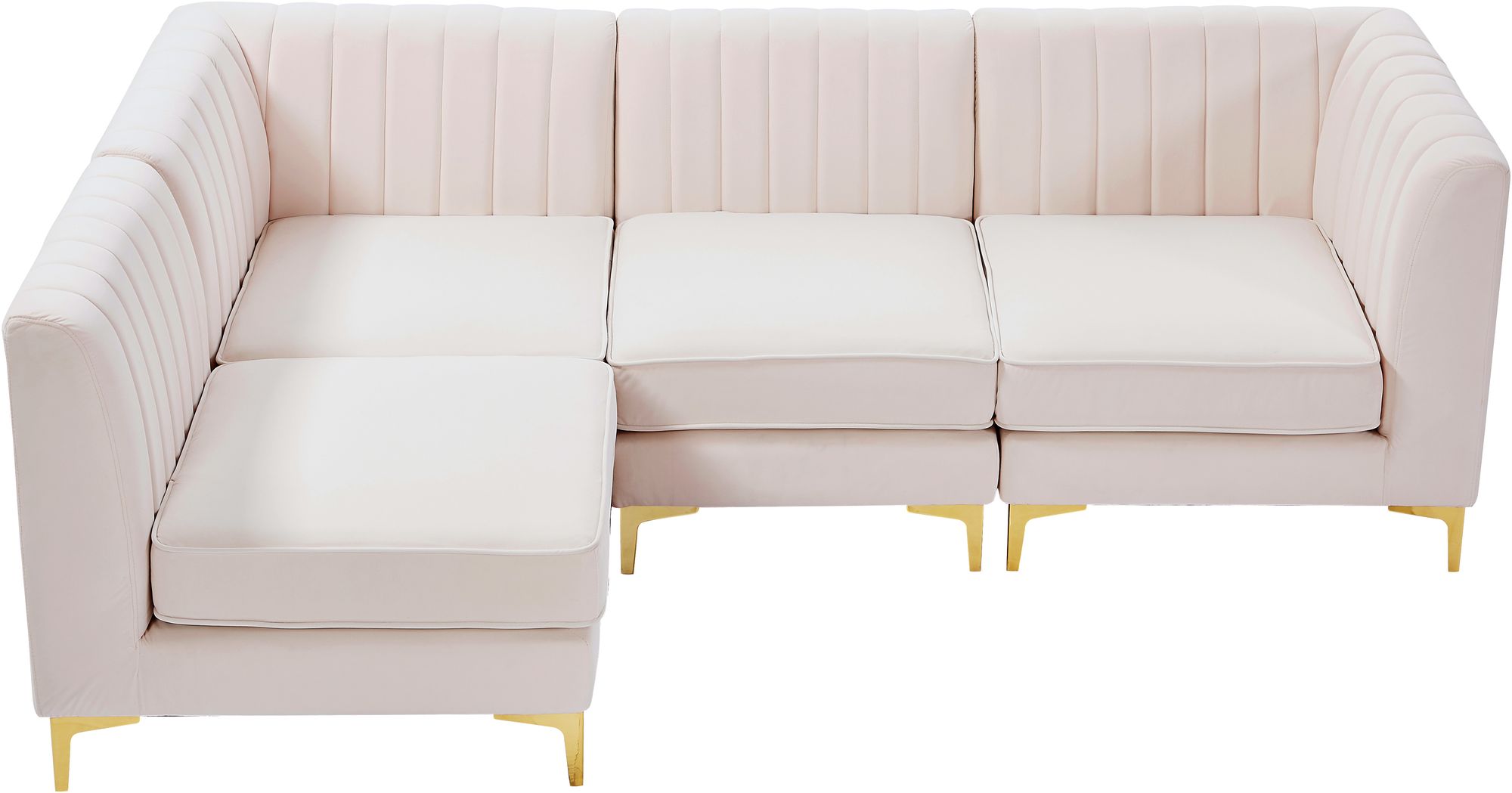 Alina 93" 4-Piece Velvet Modular Sectional