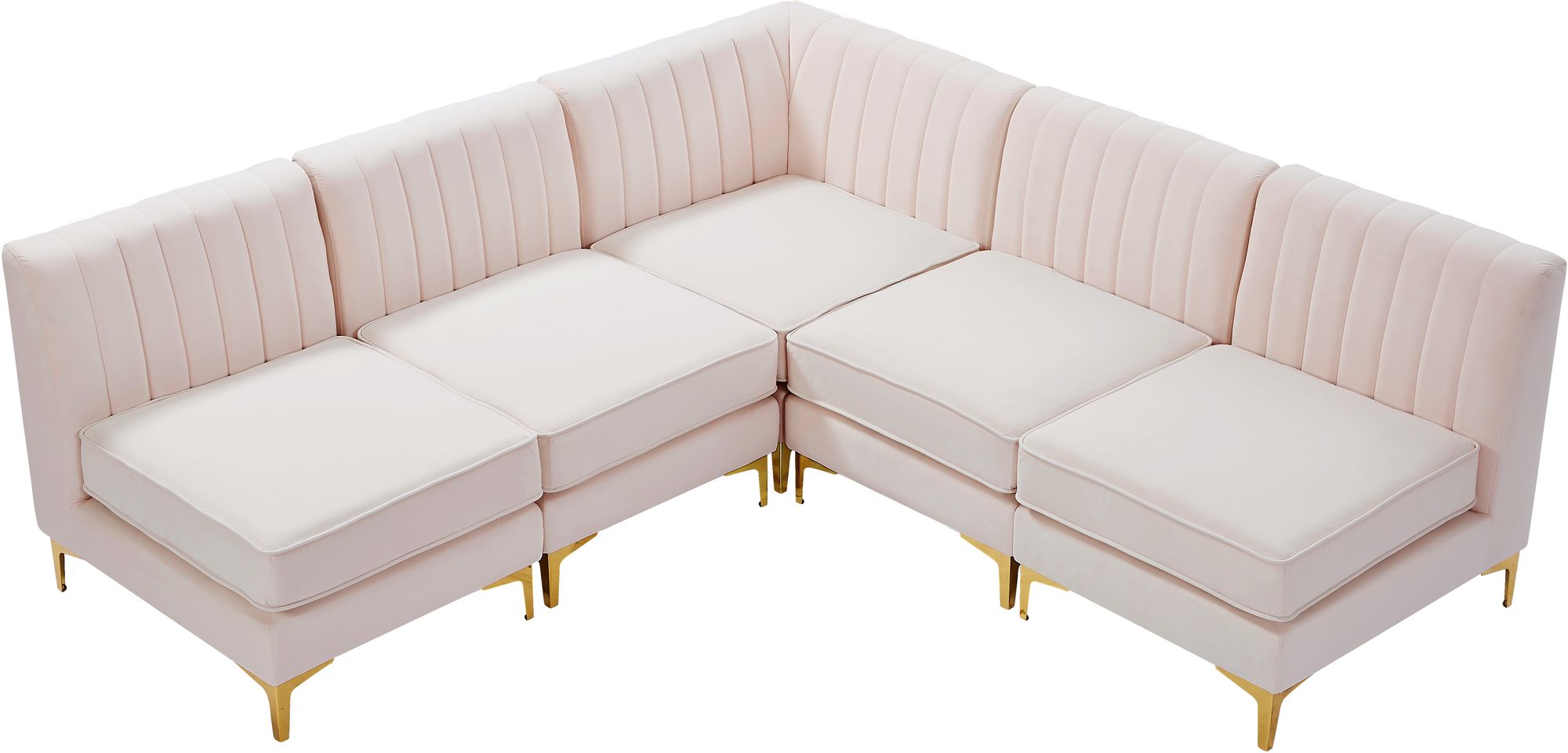 Alina 85.5" 5-Piece Velvet Modular Sectional