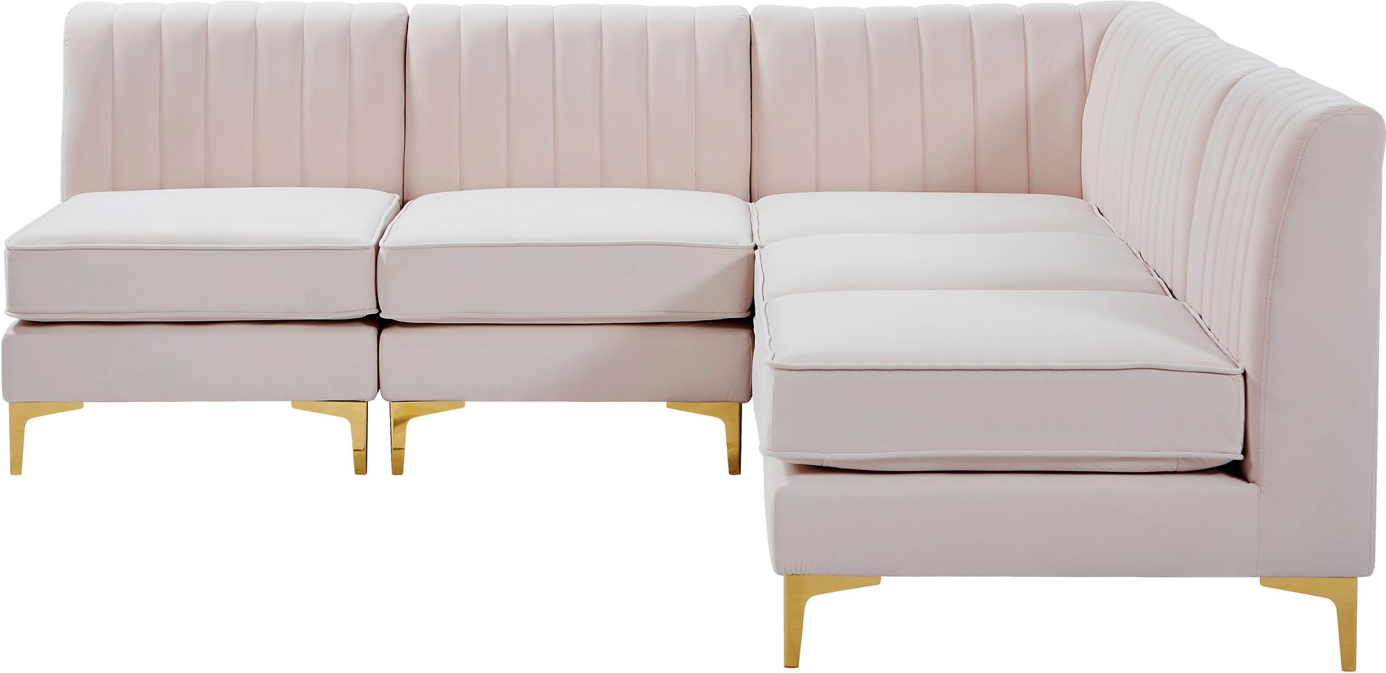 Alina 85.5" 5-Piece Velvet Modular Sectional