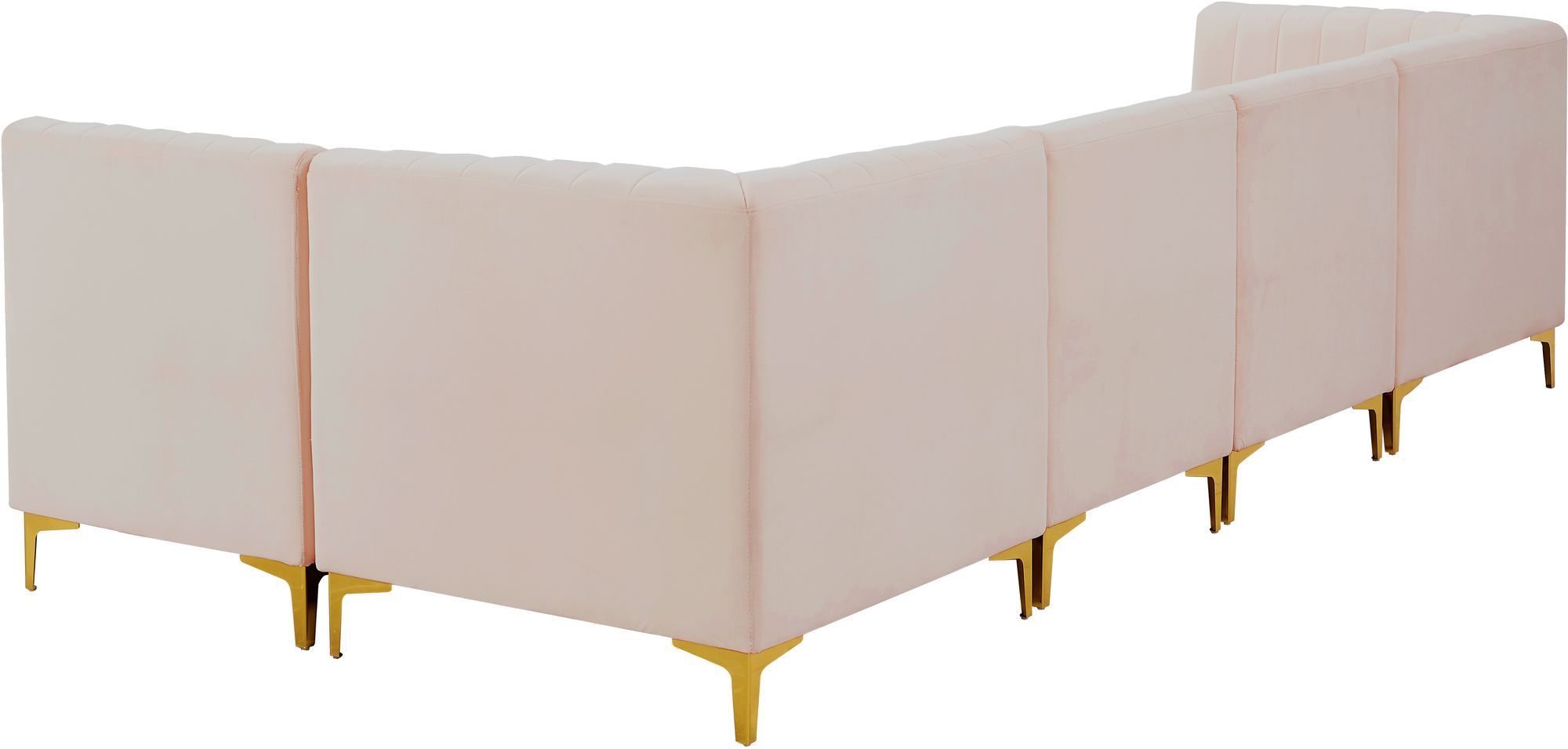 Alina 119" 5-Piece Velvet Modular Sectional