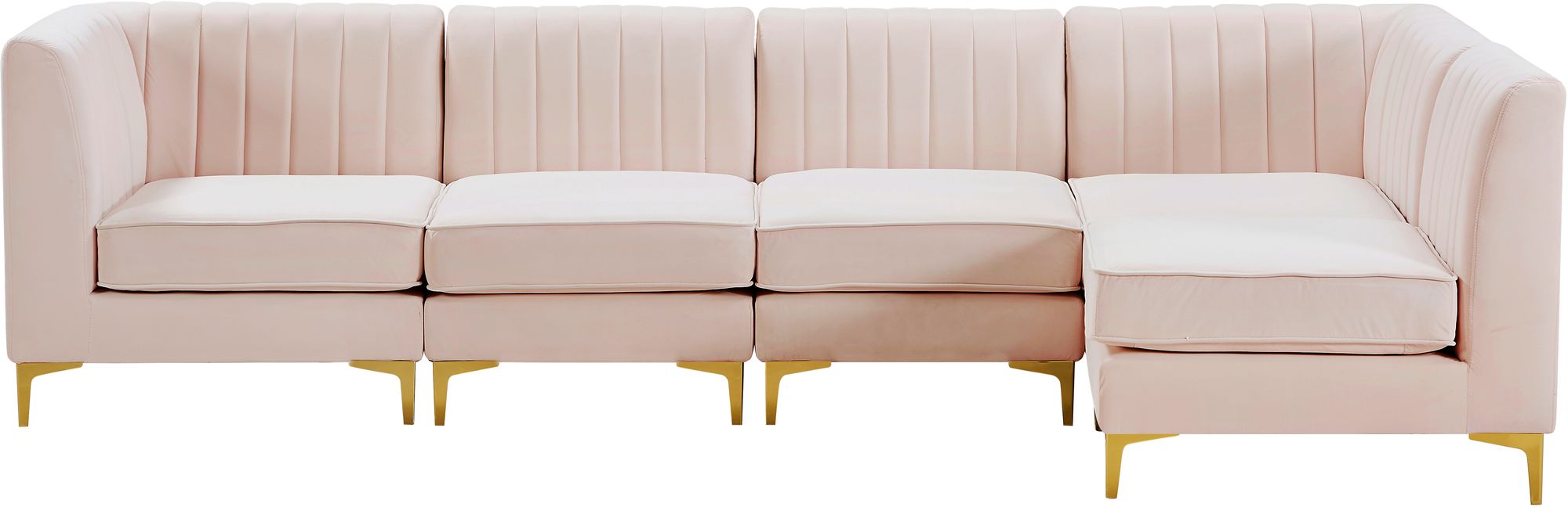 Alina 119" 5-Piece Velvet Modular Sectional