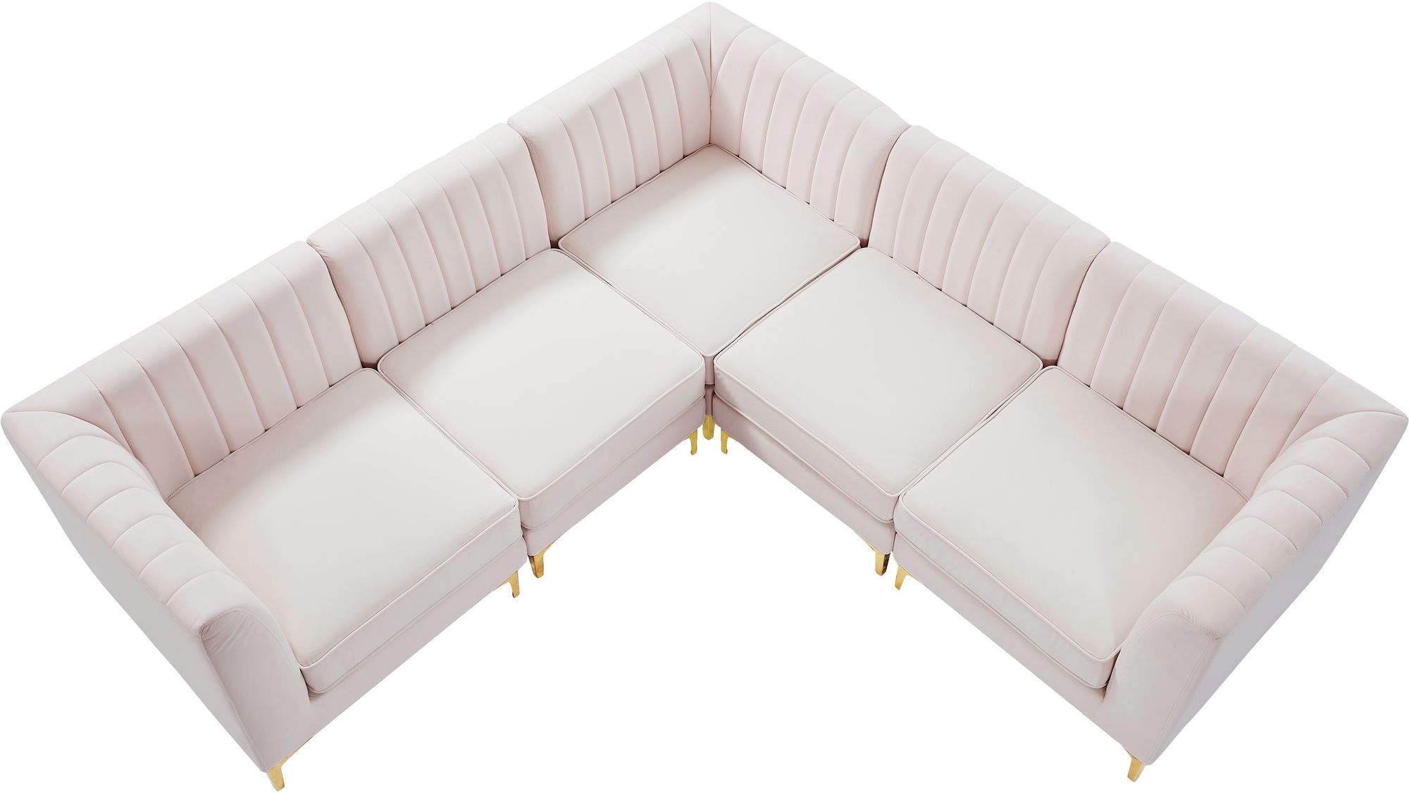 Alina 93" 5-Piece Velvet Modular Sectional