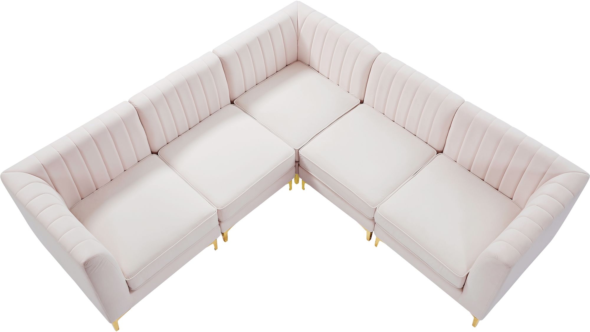Alina 93" 5-Piece Velvet Modular Sectional
