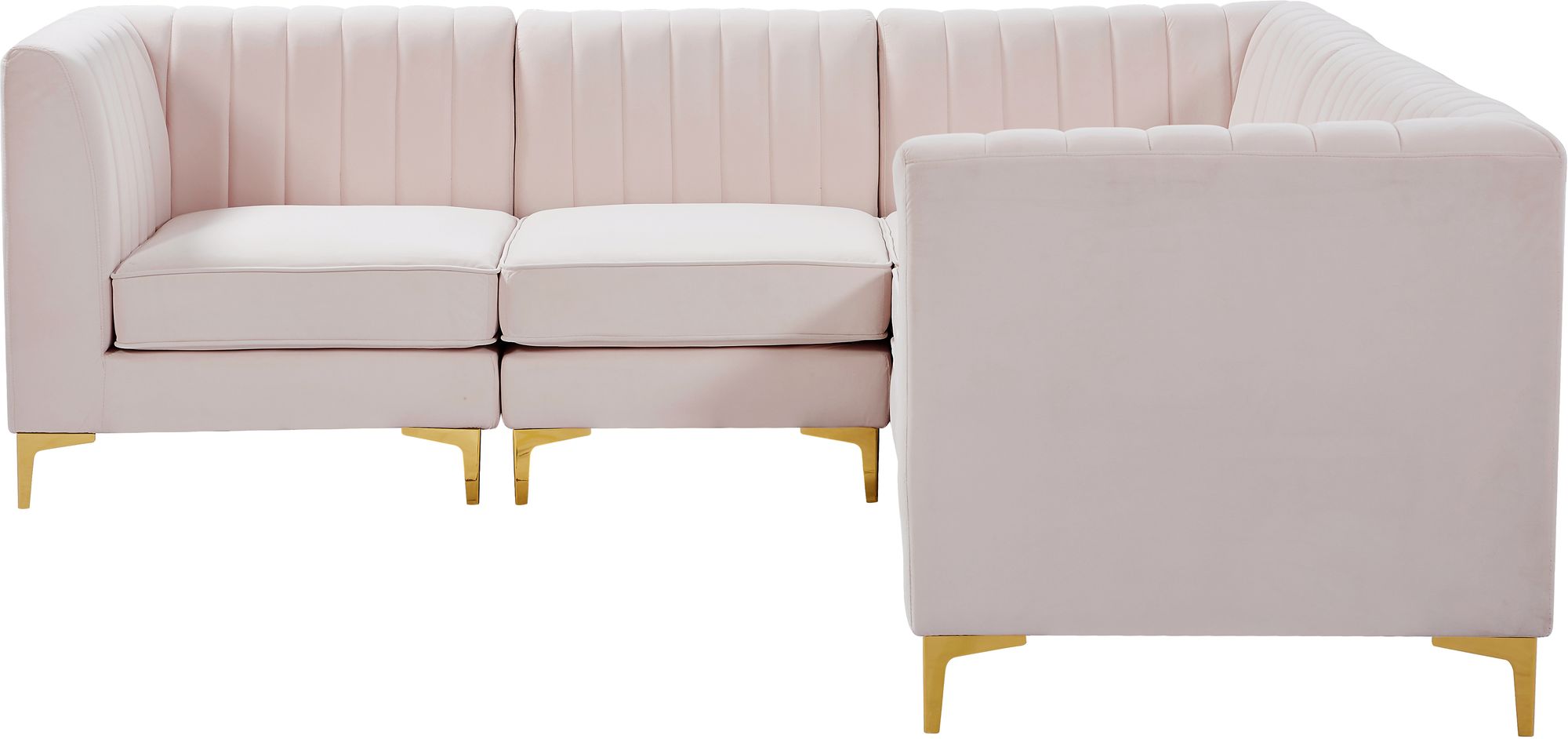 Alina 93" 5-Piece Velvet Modular Sectional