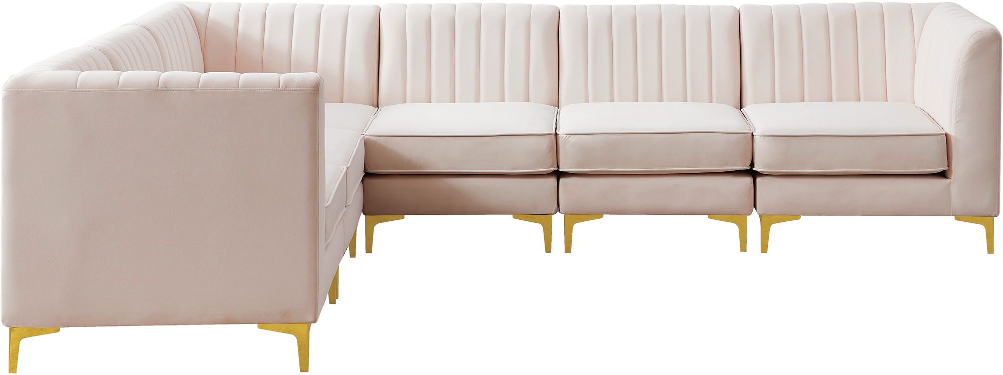 Alina 119" 6-Piece Velvet Modular Sectional