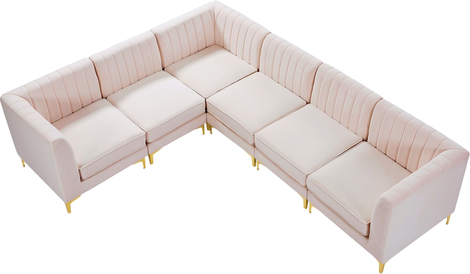 Alina 119" 6-Piece Velvet Modular Sectional