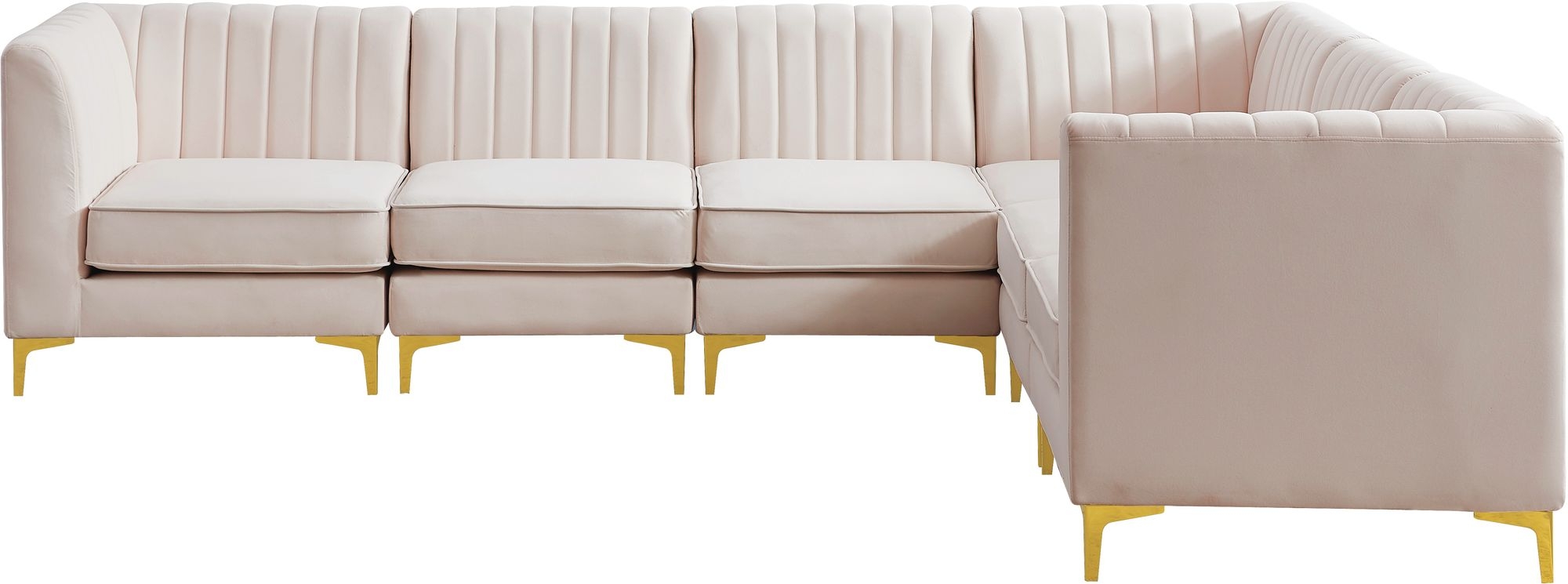 Alina 119" 6-Piece Velvet Modular Sectional