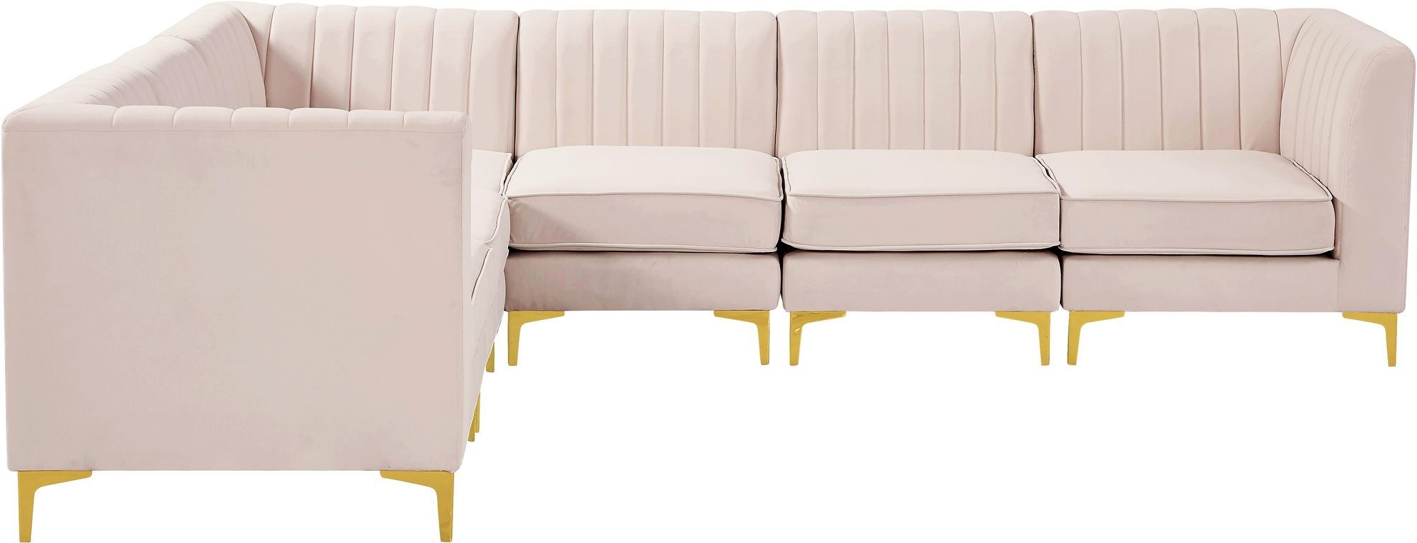 Alina 119" 6-Piece Velvet Modular Sectional