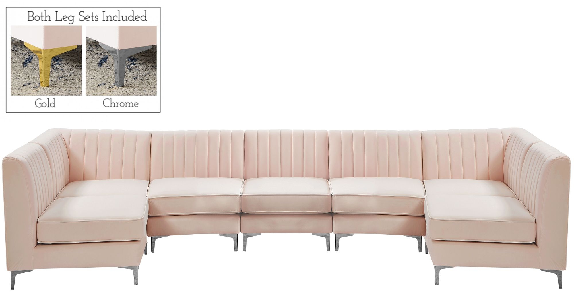 Alina 145" 7-Piece Velvet Modular Sectional