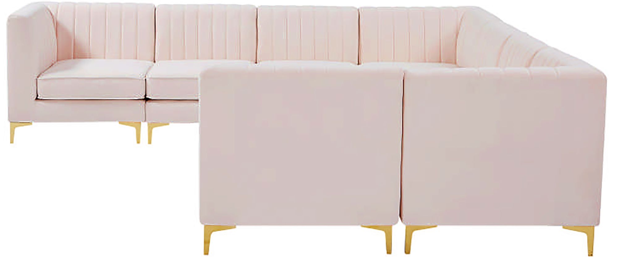Alina 119" x 119" 8-Piece Velvet Modular Sectional