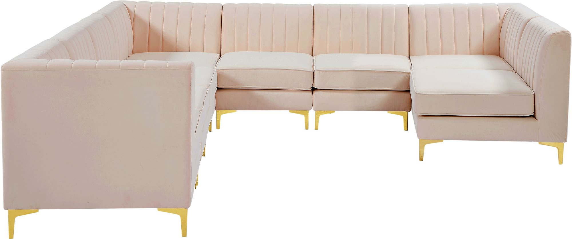 Alina 119" x 119" 8-Piece Velvet Modular Sectional