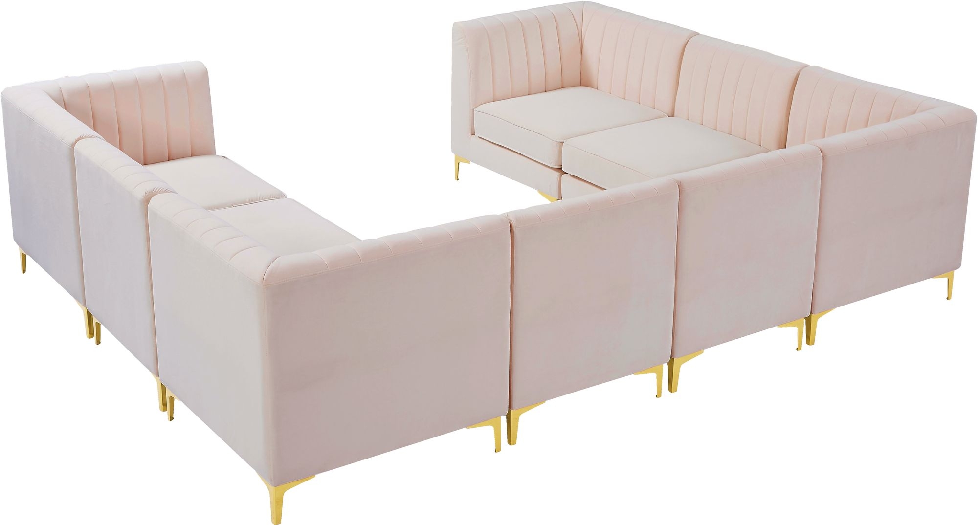 Alina 119" x 93" 8-Piece Velvet Modular Sectional