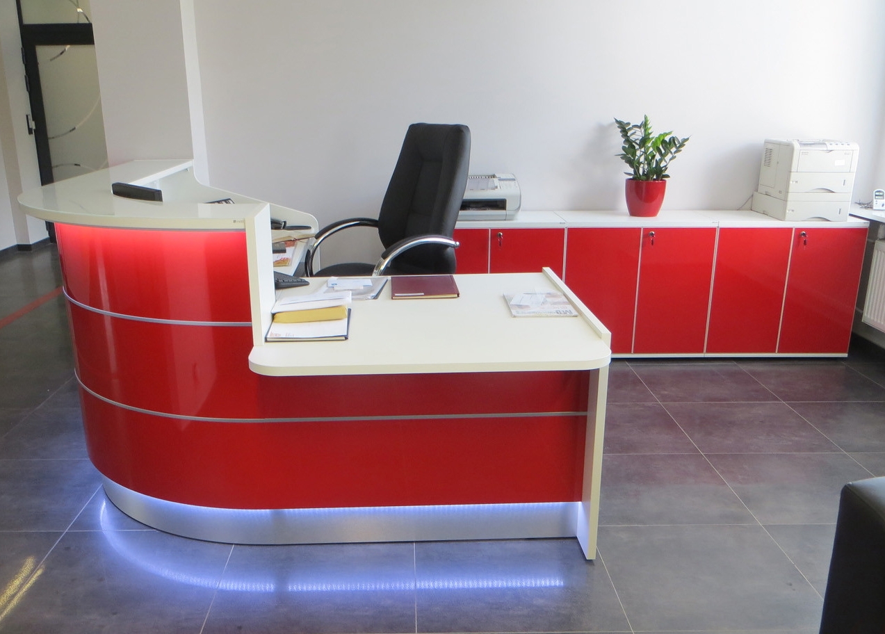 Valde 96" Corner Reception Desk With RAF Counter Top