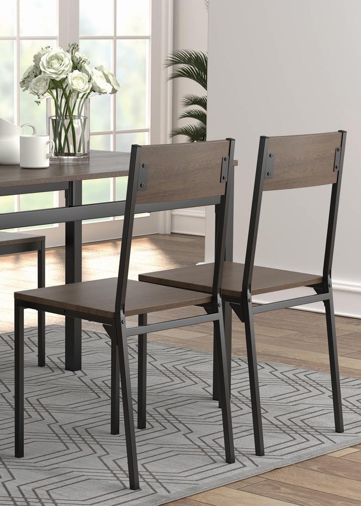 Lana Wood Veneer/Metal 5-Piece Dining Set