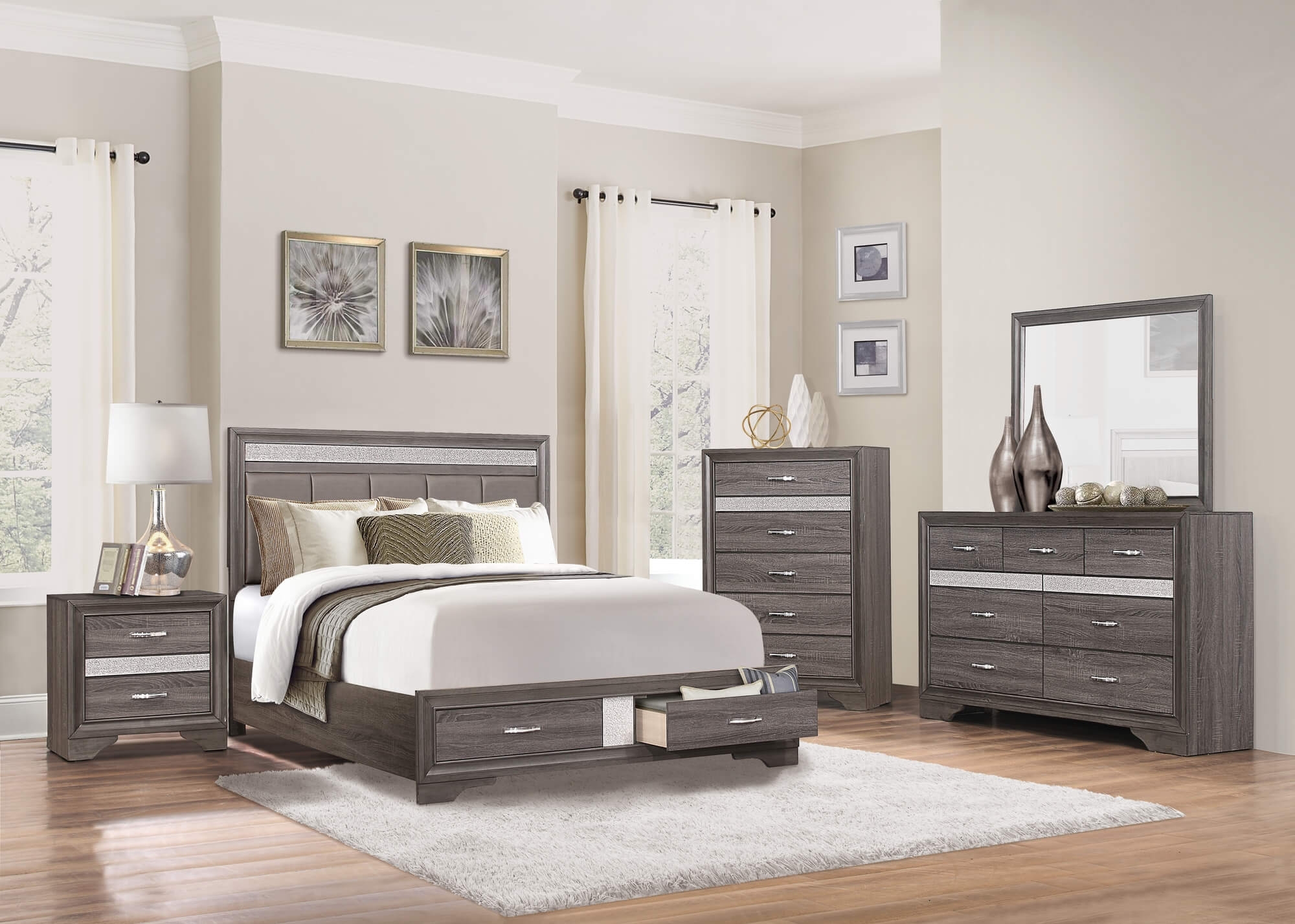 Luster Storage Platform King Size Bed