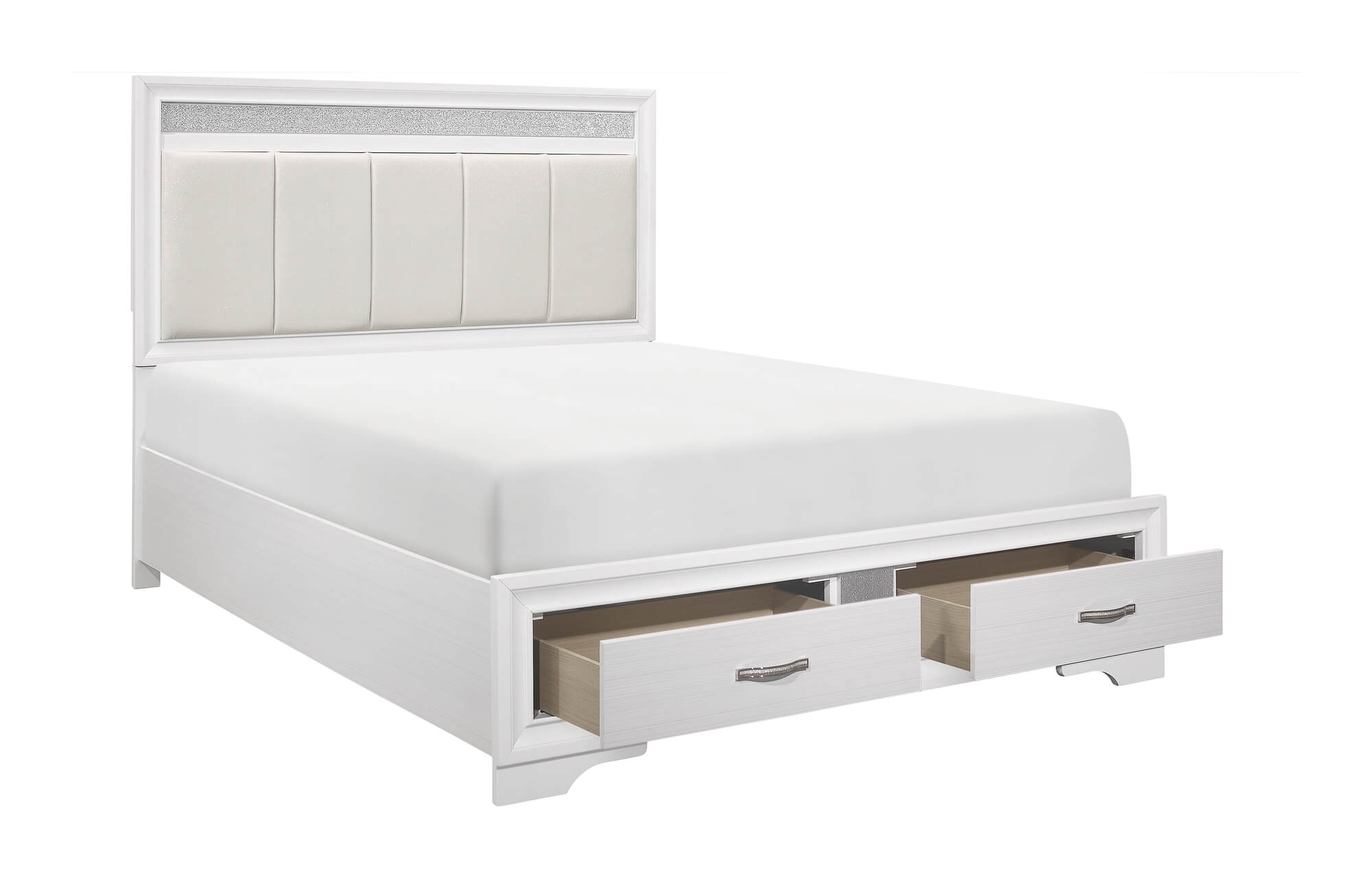 California King Platform Bed with Footboard Storage