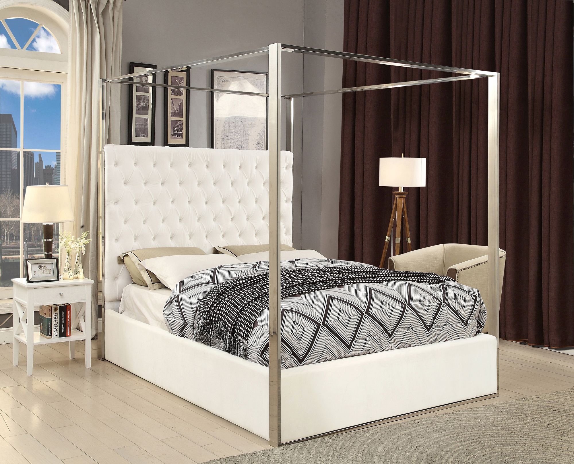 Porter Velvet Canopy Bed
